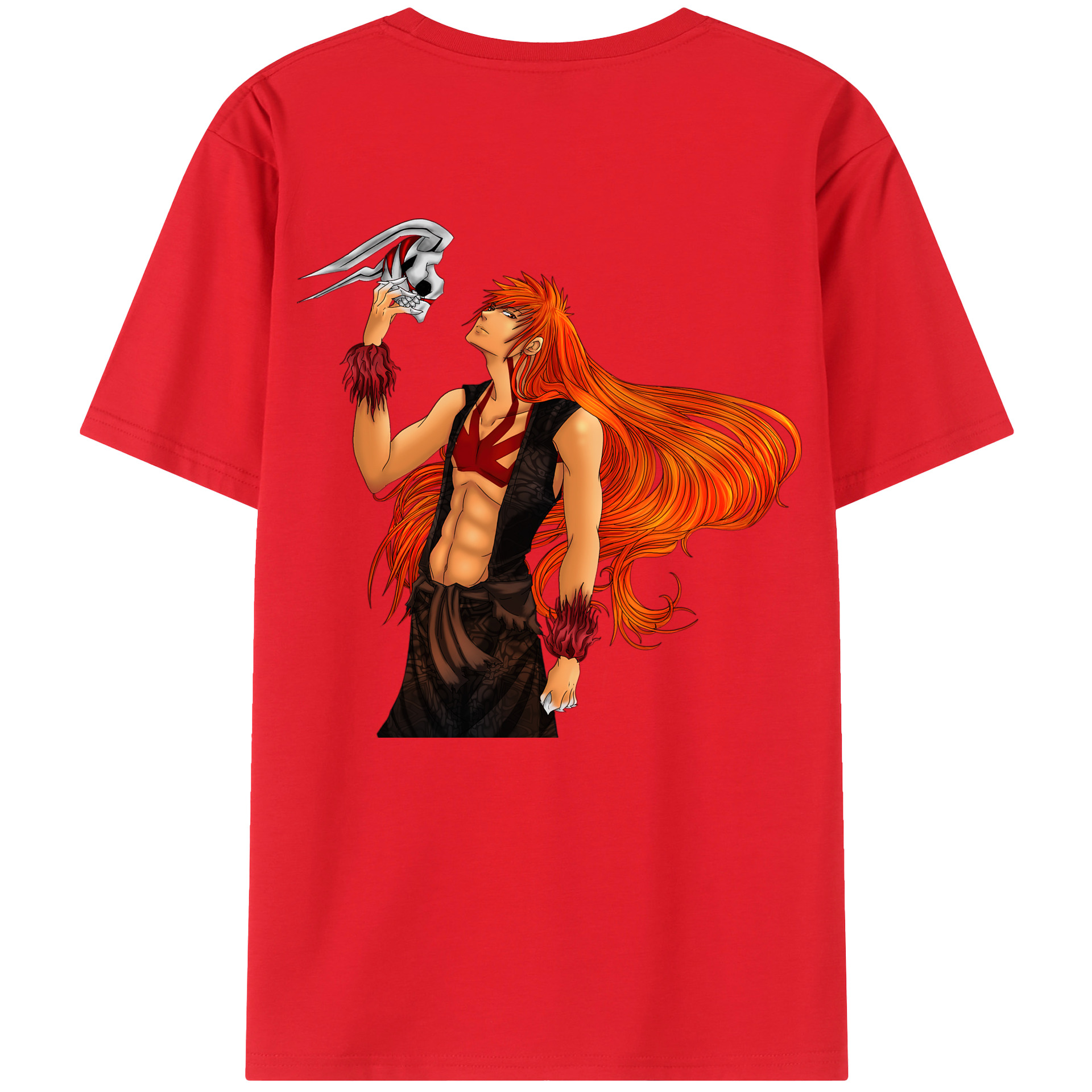 （画像用） ブリーチ 黒崎一護（くろさき いちご）BLEACH Kurosaki Ichigo 綿100％半袖Tシャツ（背面プリント）