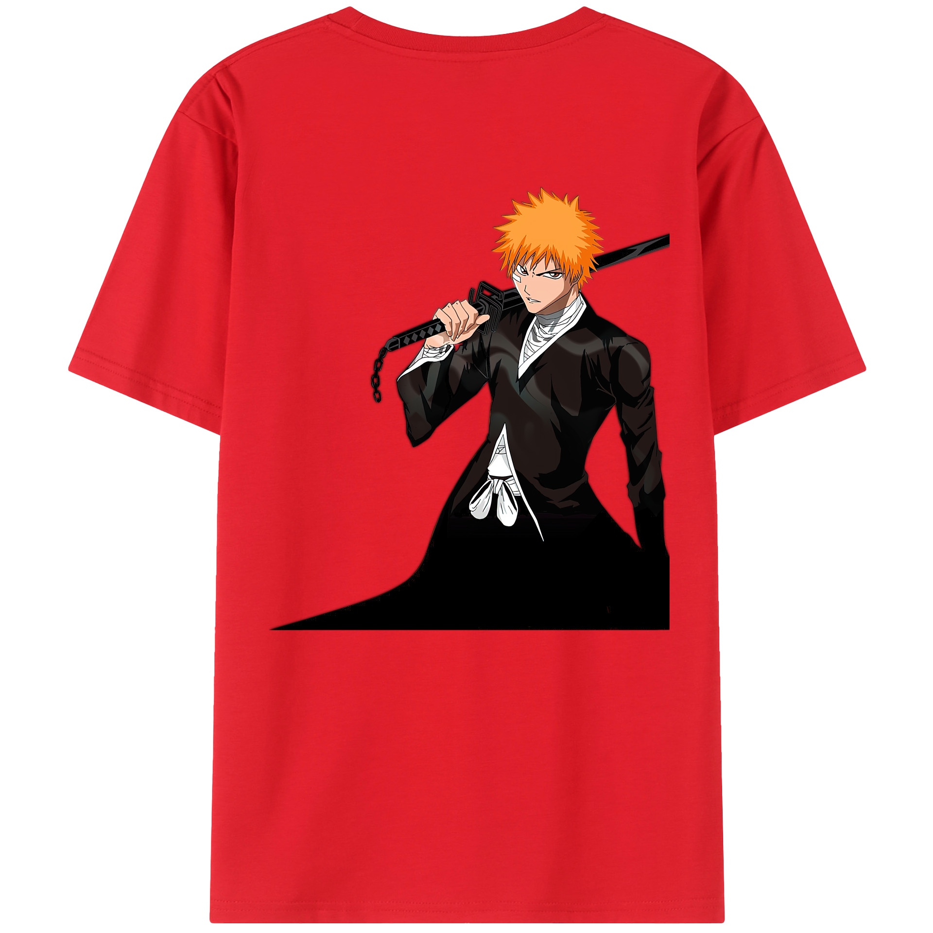 （画像用） ブリーチ 黒崎一護（くろさき いちご）BLEACH Kurosaki Ichigo 綿100％半袖Tシャツ（背面プリント）