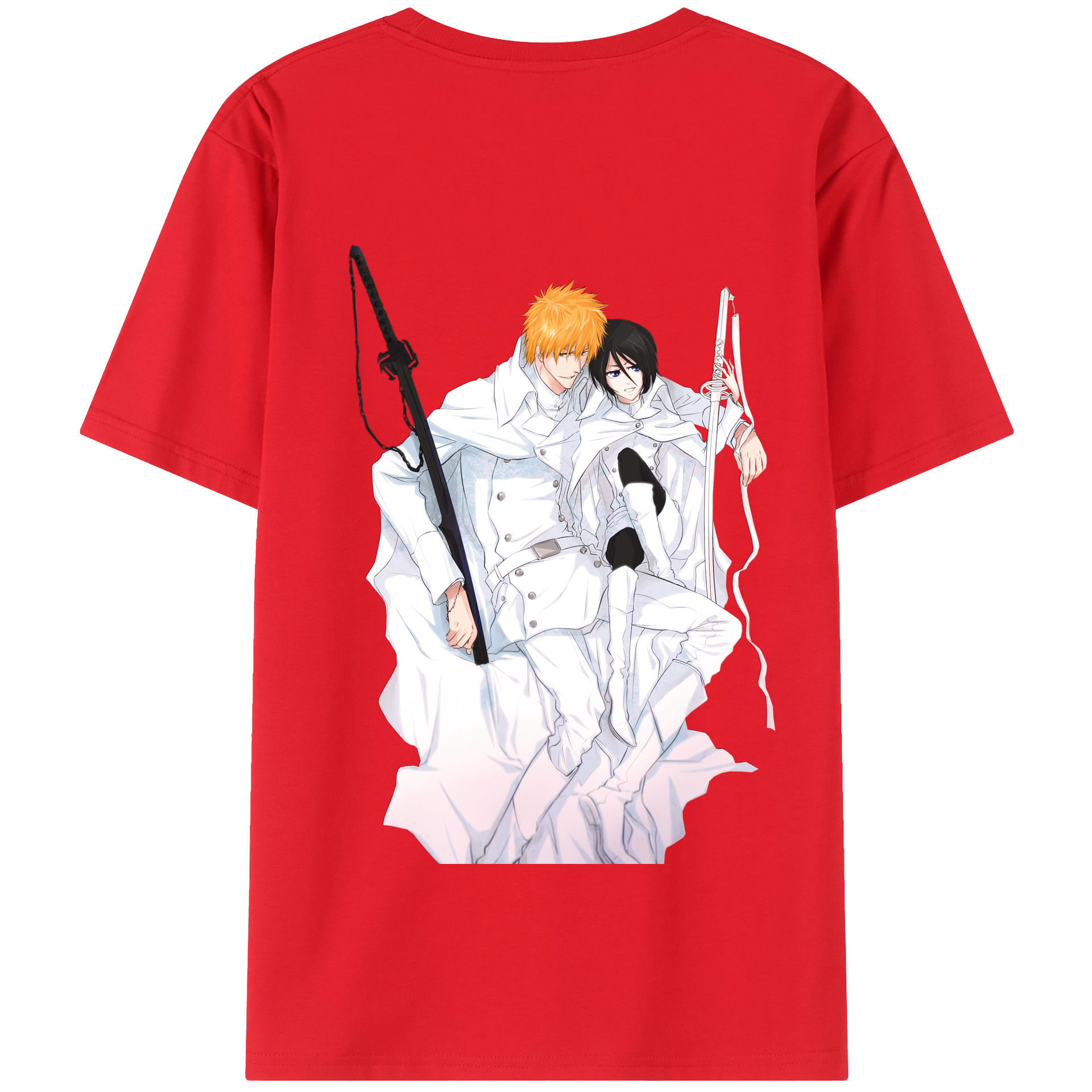 （画像用） ブリーチ 黒崎一護（くろさき いちご）BLEACH Kurosaki Ichigo 綿100％半袖Tシャツ（背面プリント）