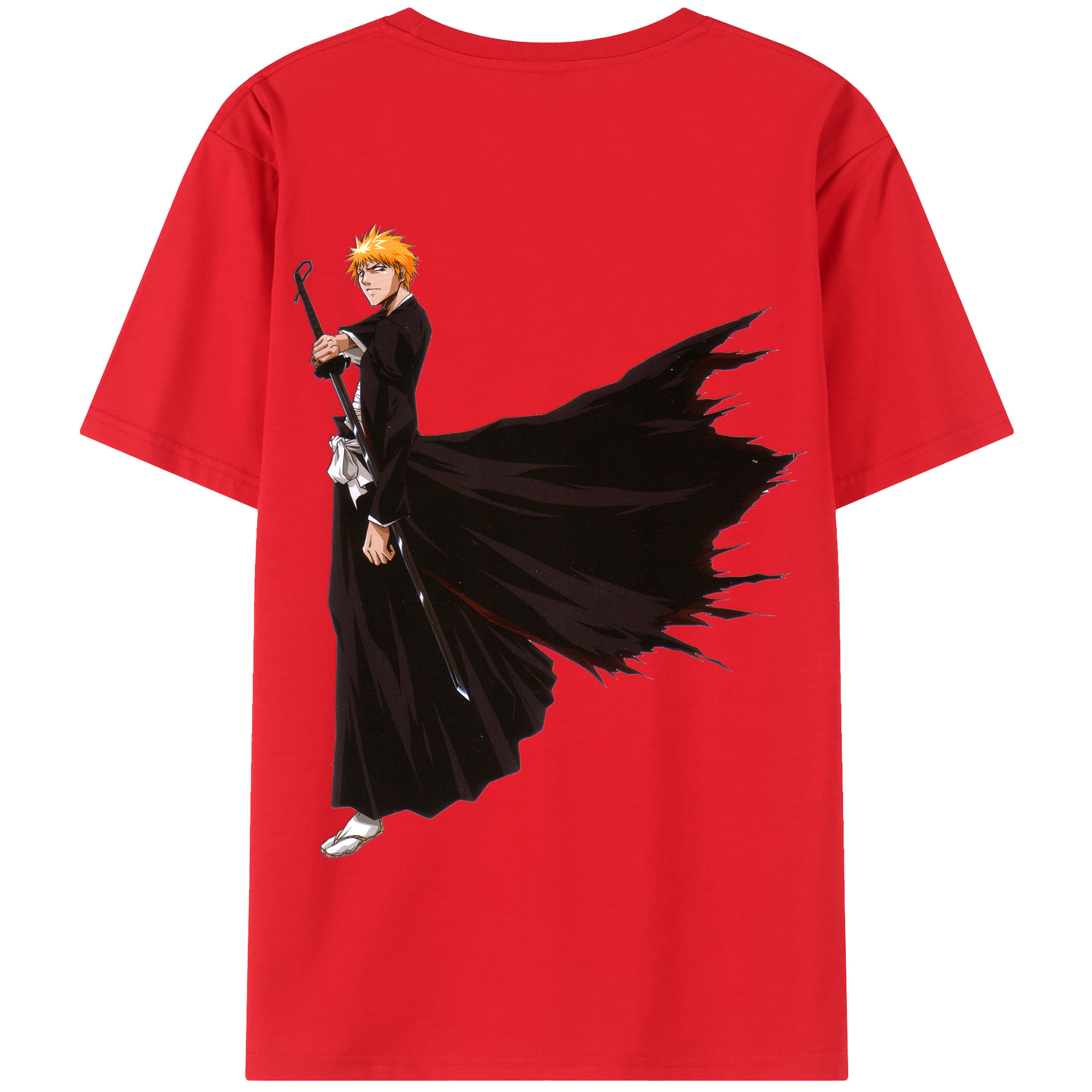 （画像用） ブリーチ 黒崎一護（くろさき いちご）BLEACH Kurosaki Ichigo 綿100％半袖Tシャツ（背面プリント）