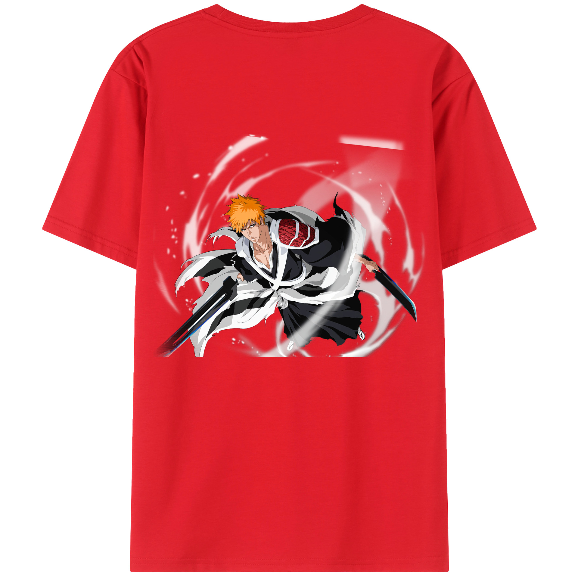 （画像用） ブリーチ 黒崎一護（くろさき いちご）BLEACH Kurosaki Ichigo 綿100％半袖Tシャツ（背面プリント）