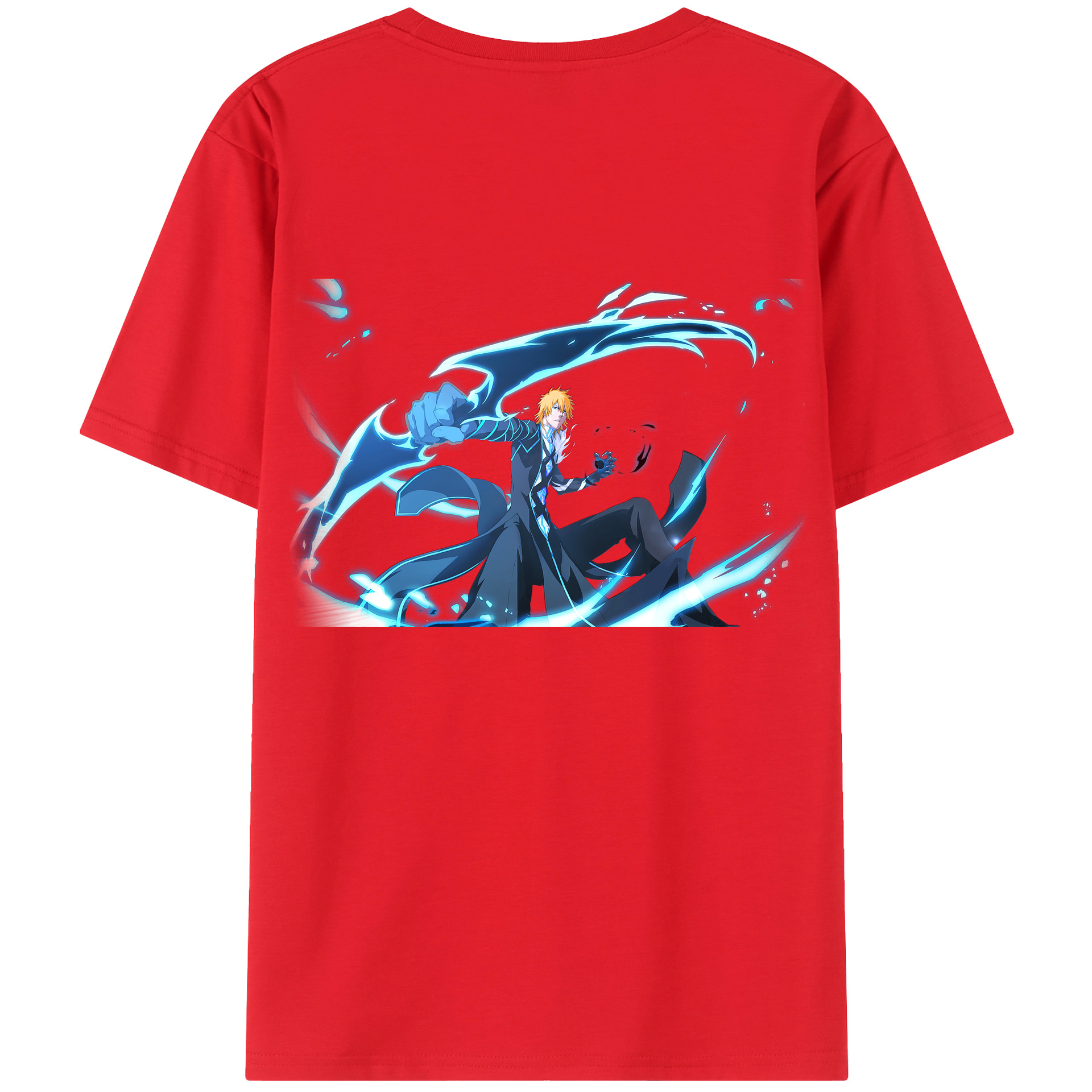 （画像用） ブリーチ 黒崎一護（くろさき いちご）BLEACH Kurosaki Ichigo 綿100％半袖Tシャツ（背面プリント）