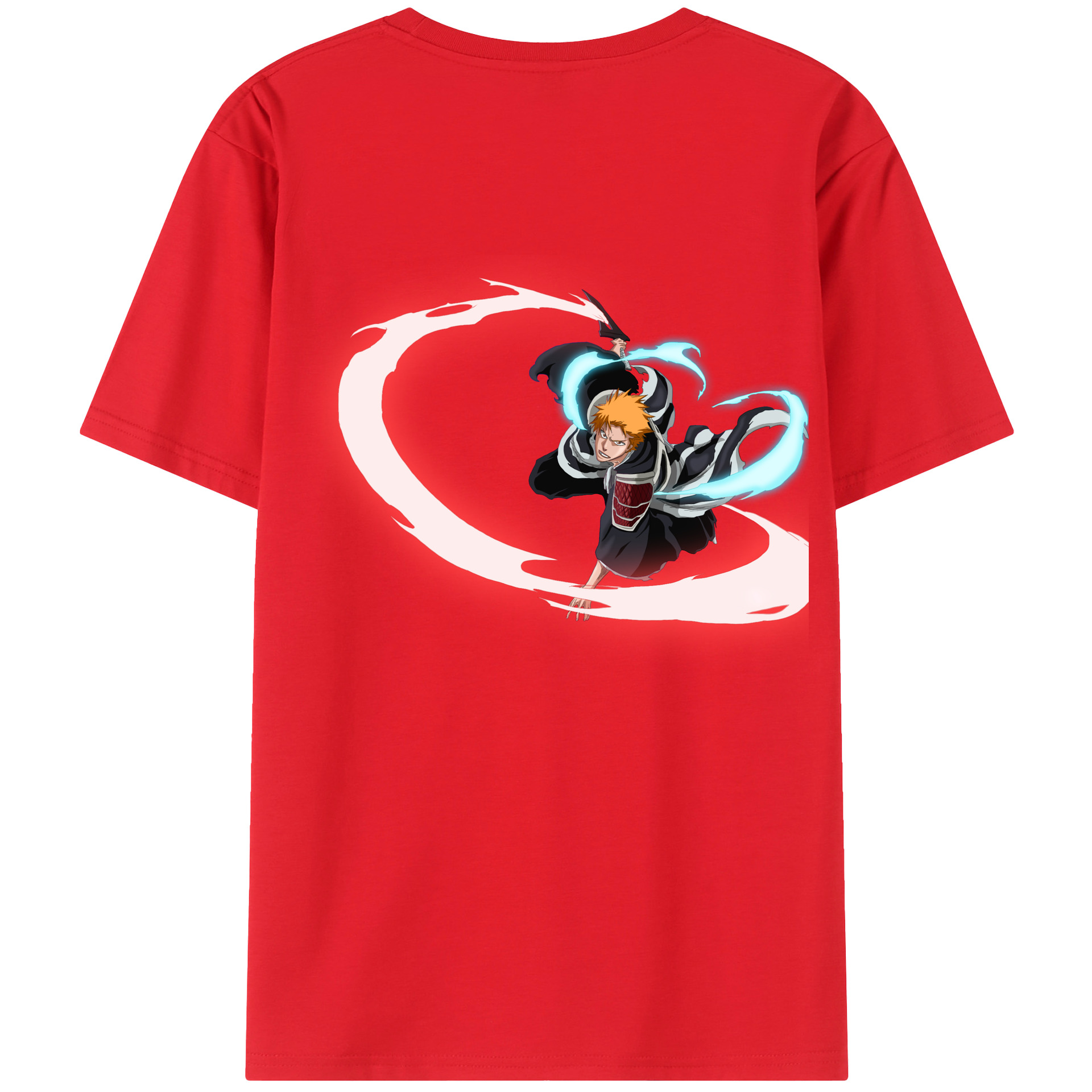 （画像用） ブリーチ 黒崎一護（くろさき いちご）BLEACH Kurosaki Ichigo 綿100％半袖Tシャツ（背面プリント）