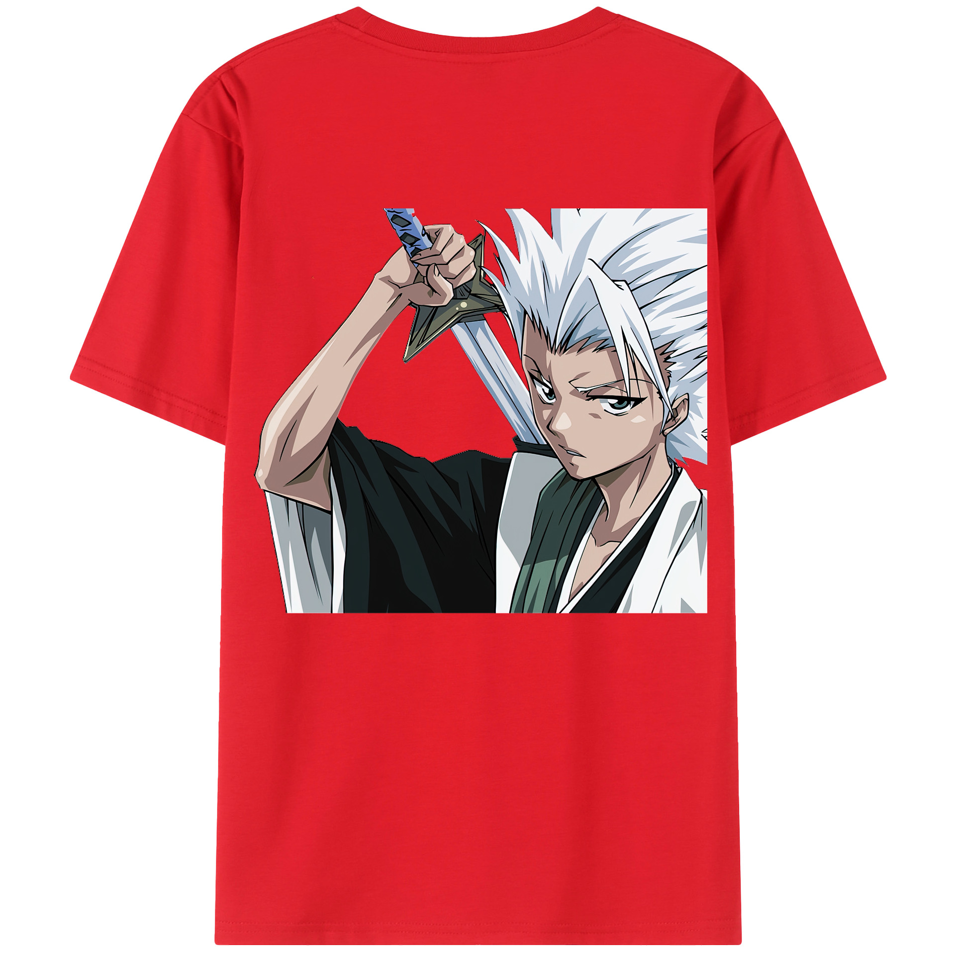 （画像用） ブリーチ 日番谷冬獅郎（ひつがや とうしろう） BLEACH Hitsugaya Toushirou 綿100％半袖Tシャツ（背面プリント）