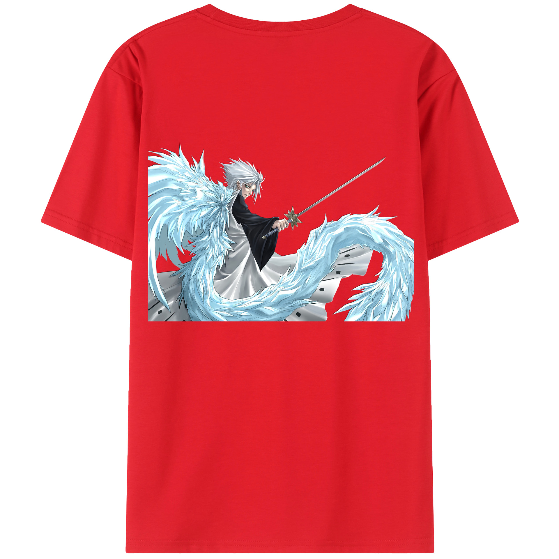 （画像用） ブリーチ 日番谷冬獅郎（ひつがや とうしろう） BLEACH Hitsugaya Toushirou 綿100％半袖Tシャツ（背面プリント）