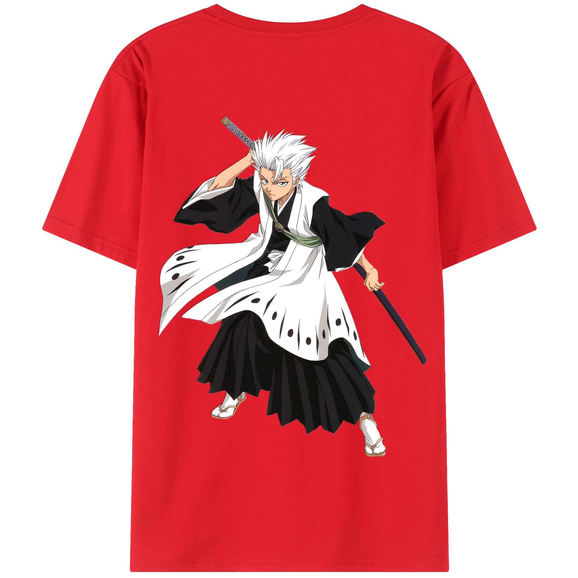 （画像用） ブリーチ 日番谷冬獅郎（ひつがや とうしろう） BLEACH Hitsugaya Toushirou 綿100％半袖Tシャツ（背面プリント）