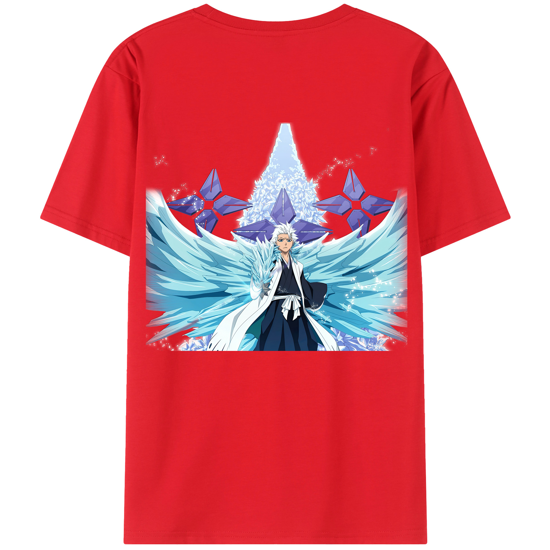 （画像用） ブリーチ 日番谷冬獅郎（ひつがや とうしろう） BLEACH Hitsugaya Toushirou 綿100％半袖Tシャツ（背面プリント）