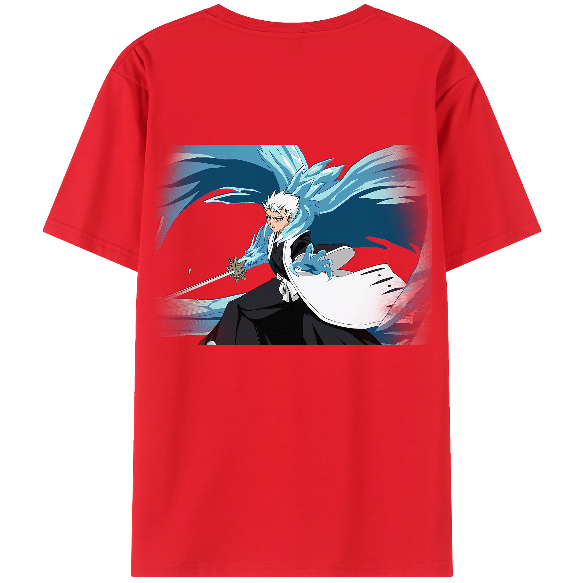 （画像用） ブリーチ 日番谷冬獅郎（ひつがや とうしろう） BLEACH Hitsugaya Toushirou 綿100％半袖Tシャツ（背面プリント）