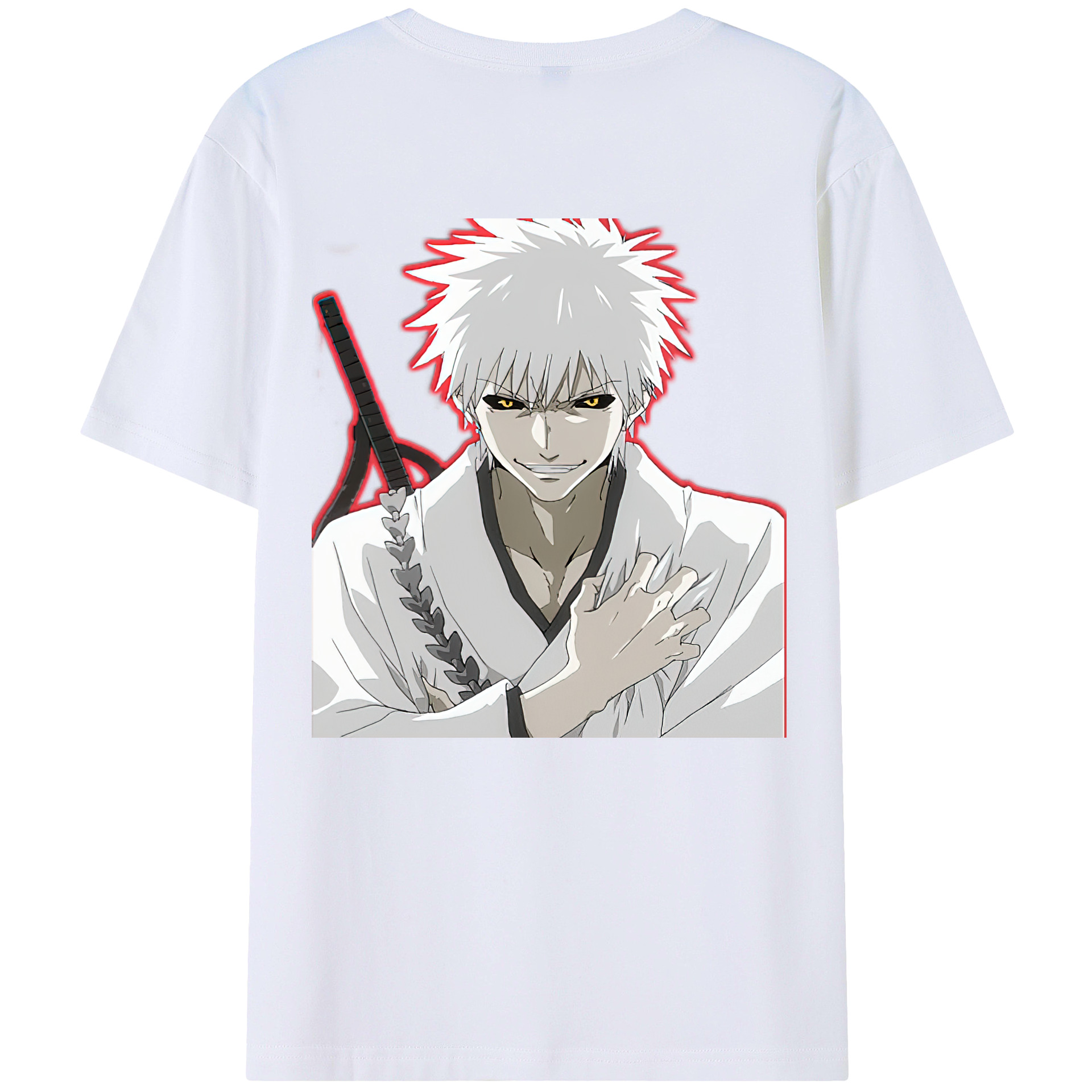 （画像用） ブリーチ 黒崎一護（くろさき いちご）BLEACH Kurosaki Ichigo 綿100％半袖Tシャツ（背面プリント）