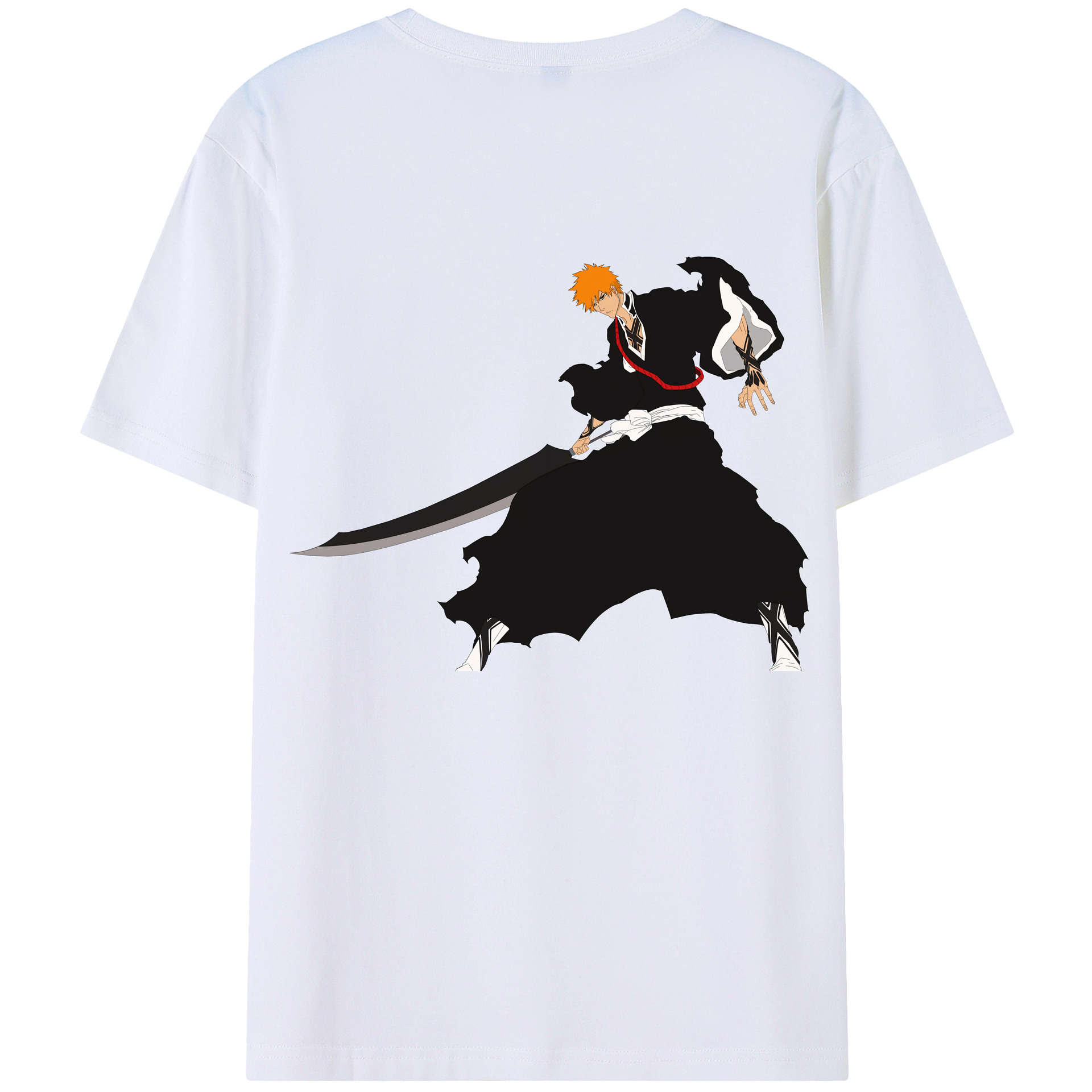 （画像用） ブリーチ 黒崎一護（くろさき いちご）BLEACH Kurosaki Ichigo 綿100％半袖Tシャツ（背面プリント）