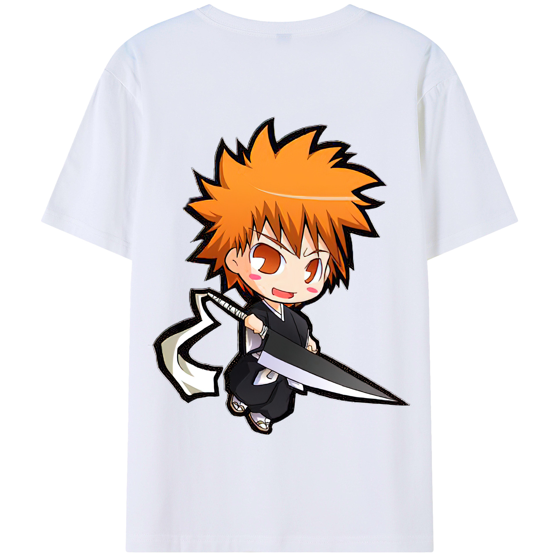 （画像用） ブリーチ 黒崎一護（くろさき いちご）BLEACH Kurosaki Ichigo 綿100％半袖Tシャツ（背面プリント）