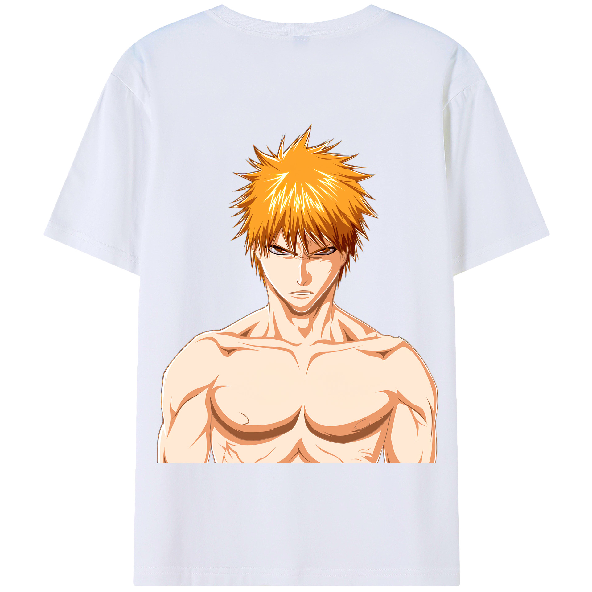 （画像用） ブリーチ 黒崎一護（くろさき いちご）BLEACH Kurosaki Ichigo 綿100％半袖Tシャツ（背面プリント）