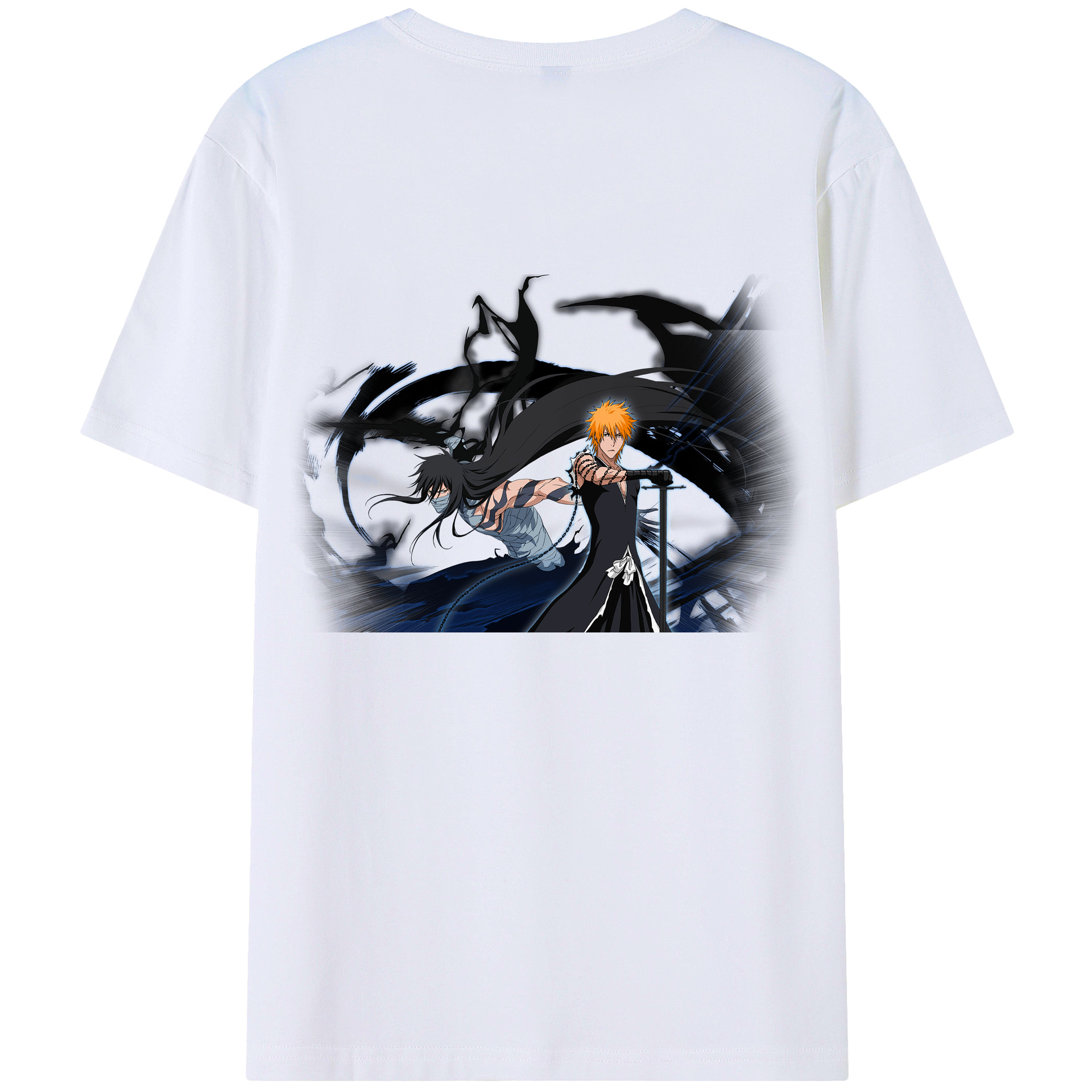 （画像用） ブリーチ 黒崎一護（くろさき いちご）BLEACH Kurosaki Ichigo 綿100％半袖Tシャツ（背面プリント）