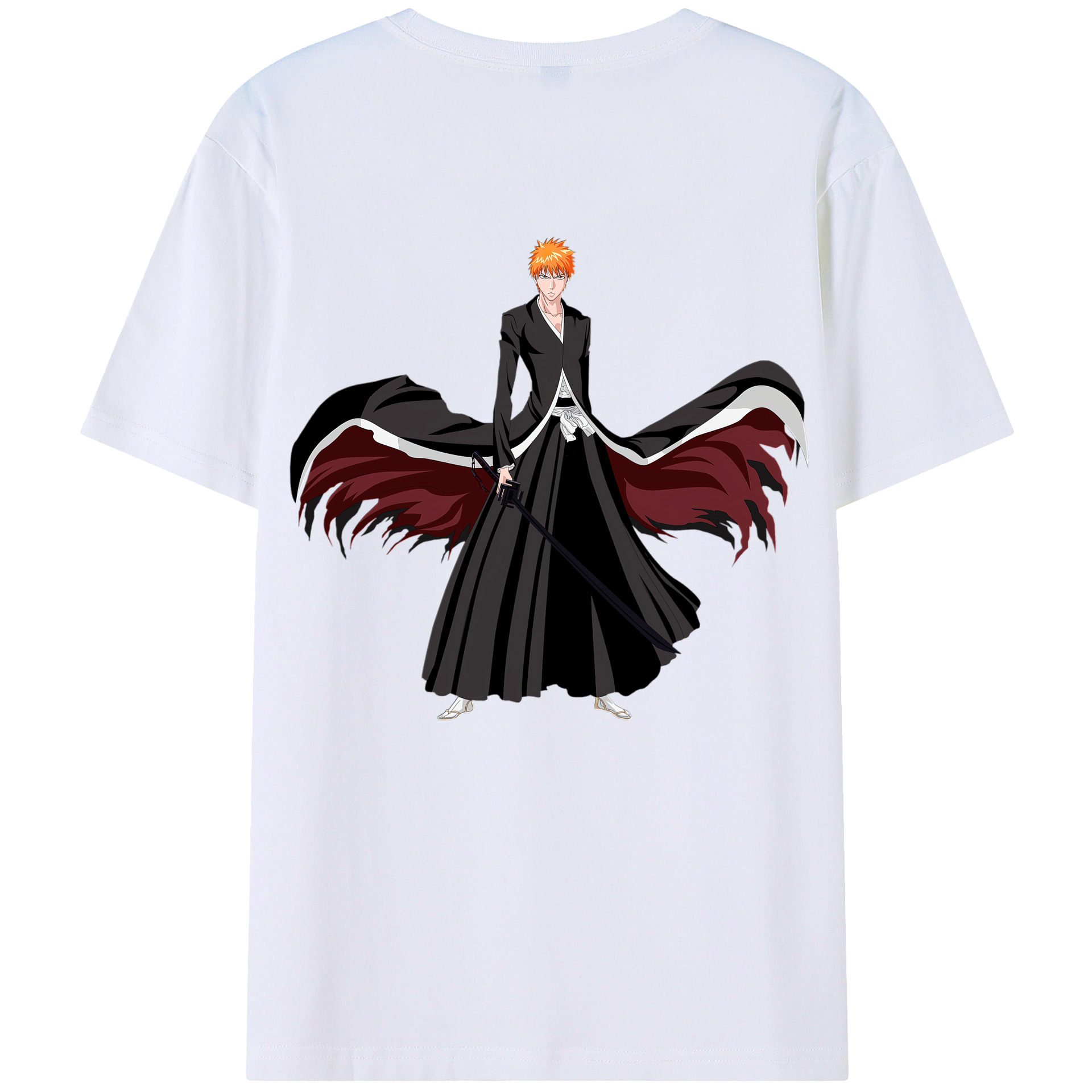 （画像用） ブリーチ 黒崎一護（くろさき いちご）BLEACH Kurosaki Ichigo 綿100％半袖Tシャツ（背面プリント）