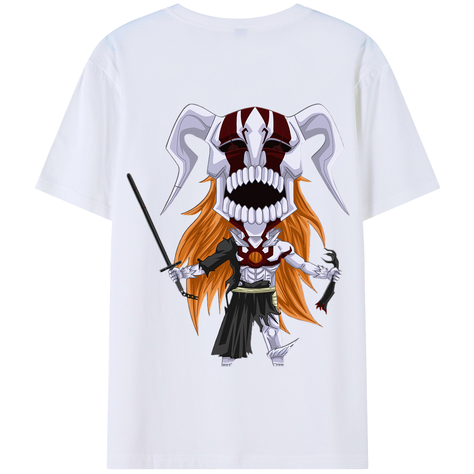 （画像用） ブリーチ 黒崎一護（くろさき いちご）BLEACH Kurosaki Ichigo 綿100％半袖Tシャツ（背面プリント）