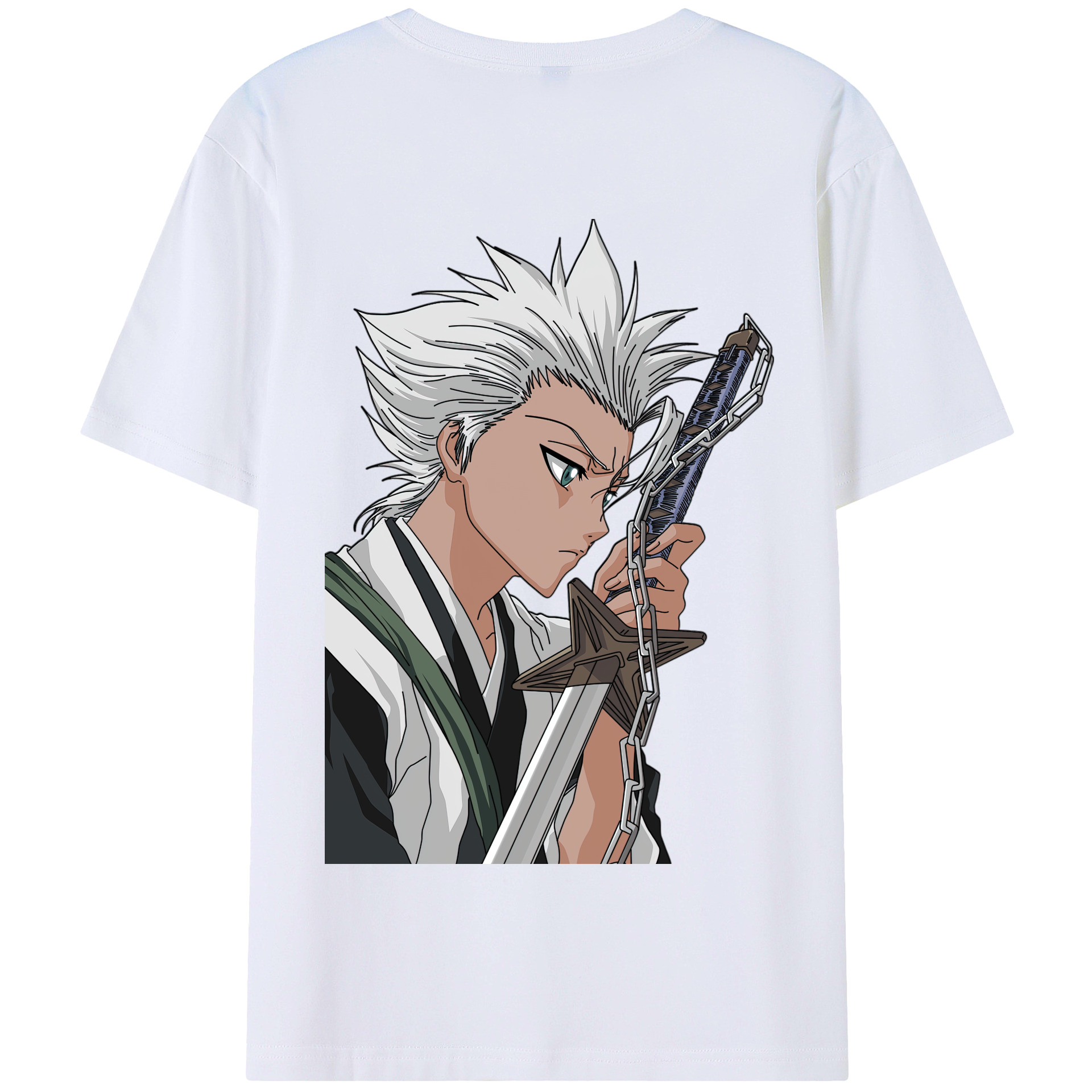 （画像用） ブリーチ 日番谷冬獅郎（ひつがや とうしろう） BLEACH Hitsugaya Toushirou 綿100％半袖Tシャツ（背面プリント）
