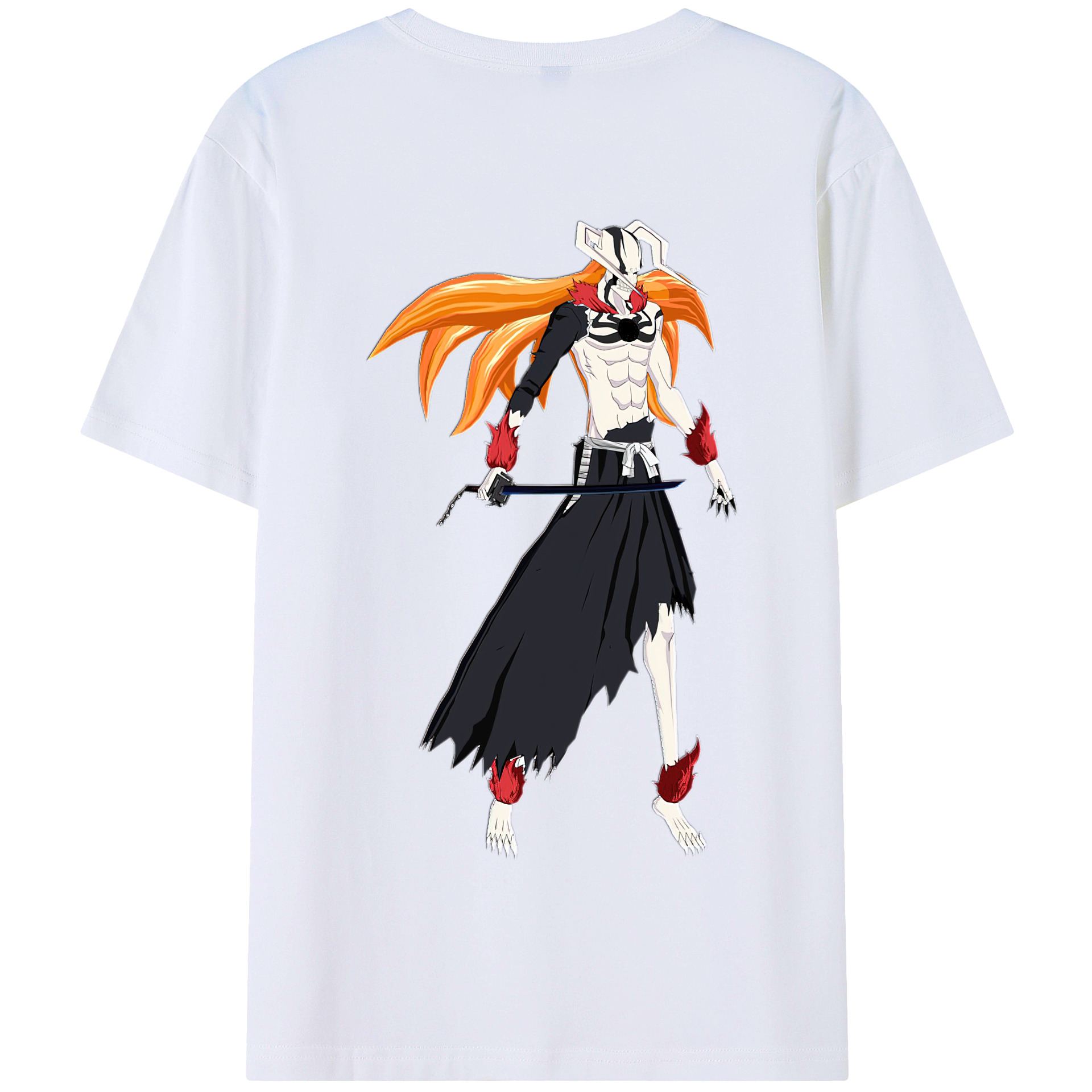 （画像用） ブリーチ 黒崎一護（くろさき いちご）BLEACH Kurosaki Ichigo 綿100％半袖Tシャツ（背面プリント）