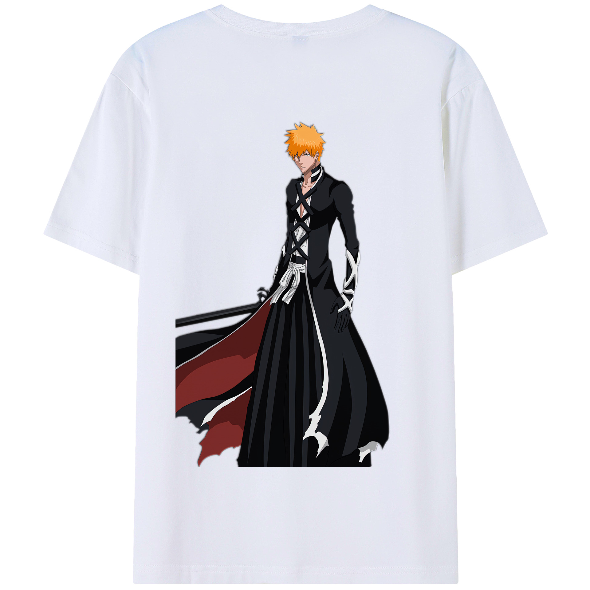 （画像用） ブリーチ 黒崎一護（くろさき いちご）BLEACH Kurosaki Ichigo 綿100％半袖Tシャツ（背面プリント）