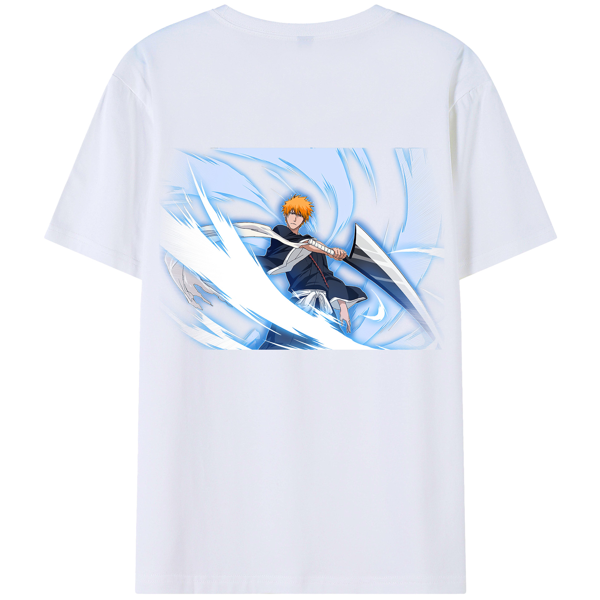 （画像用） ブリーチ 黒崎一護（くろさき いちご）BLEACH Kurosaki Ichigo 綿100％半袖Tシャツ（背面プリント）