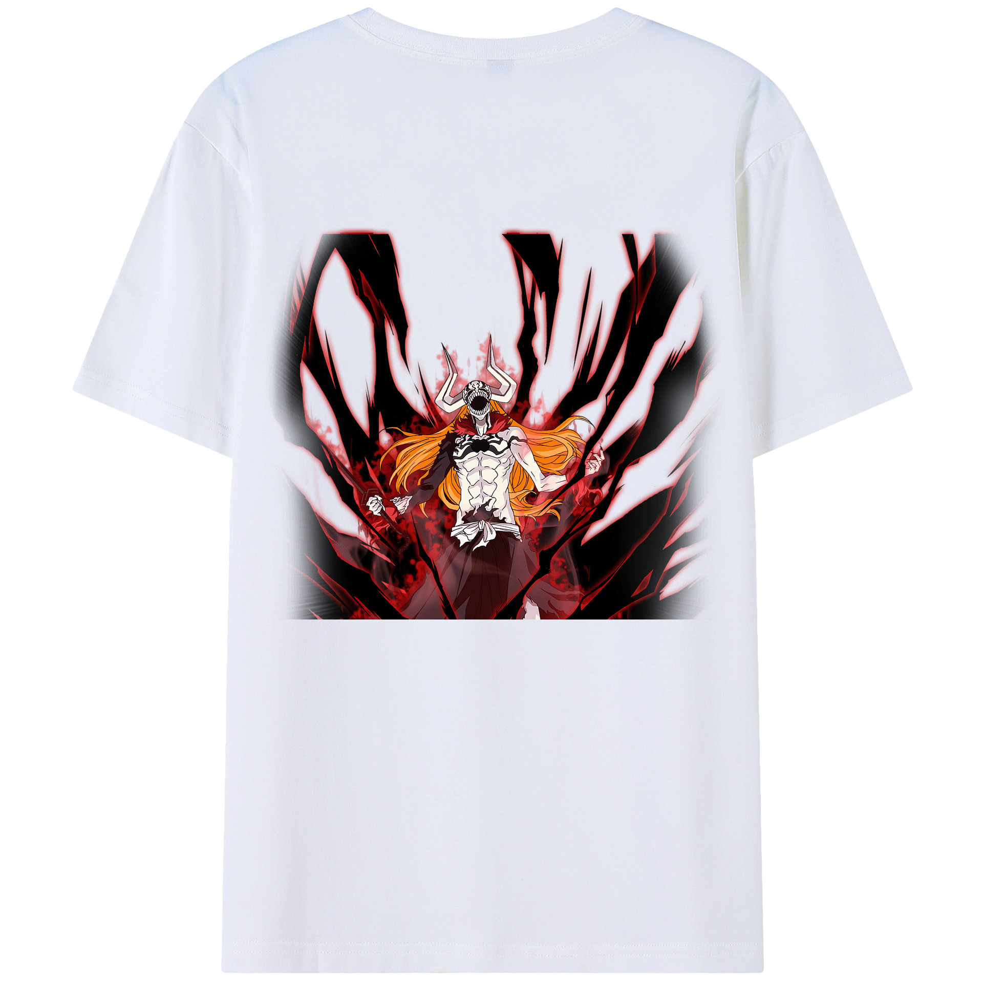 （画像用） ブリーチ 黒崎一護（くろさき いちご）BLEACH Kurosaki Ichigo 綿100％半袖Tシャツ（背面プリント）