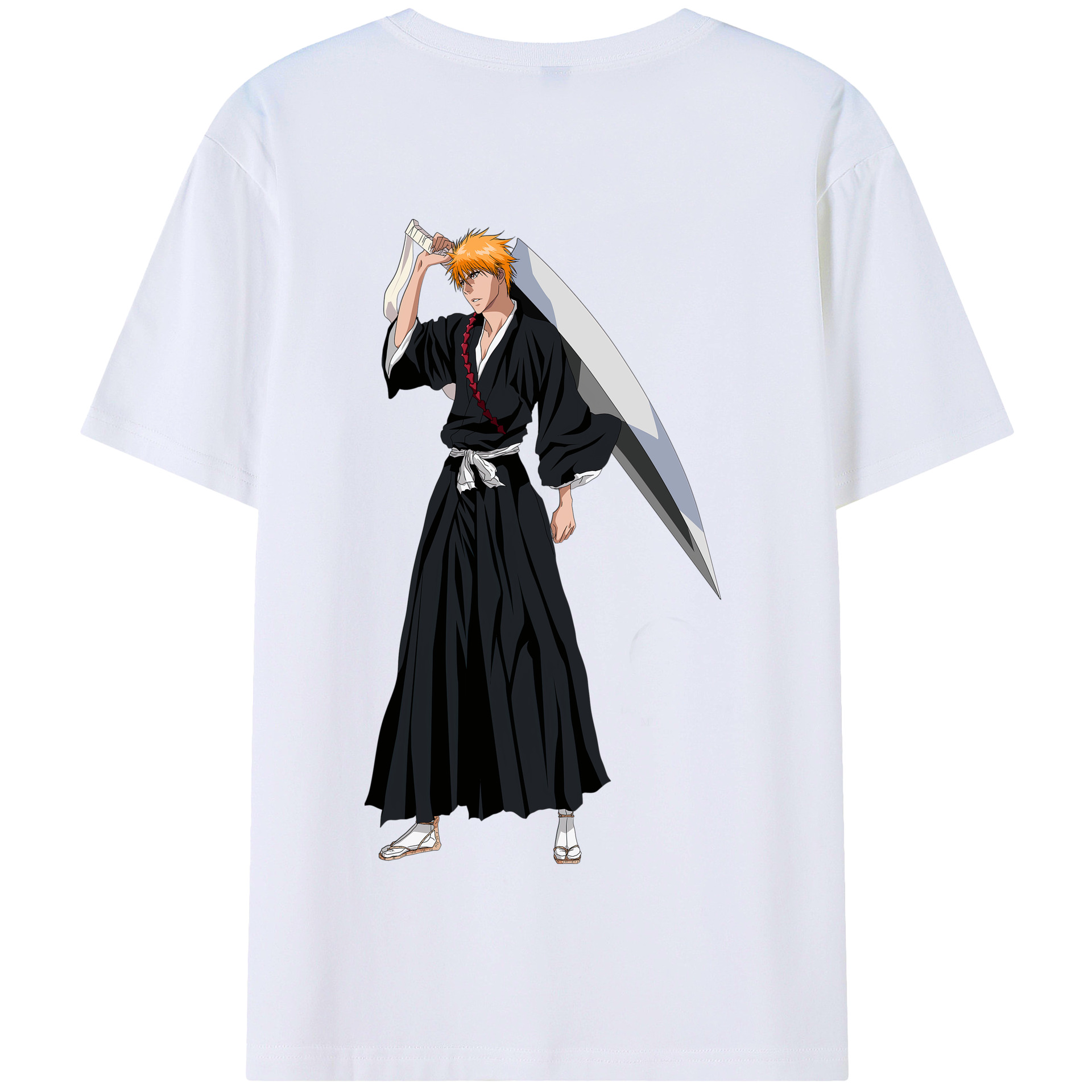 （画像用） ブリーチ 黒崎一護（くろさき いちご）BLEACH Kurosaki Ichigo 綿100％半袖Tシャツ（背面プリント）