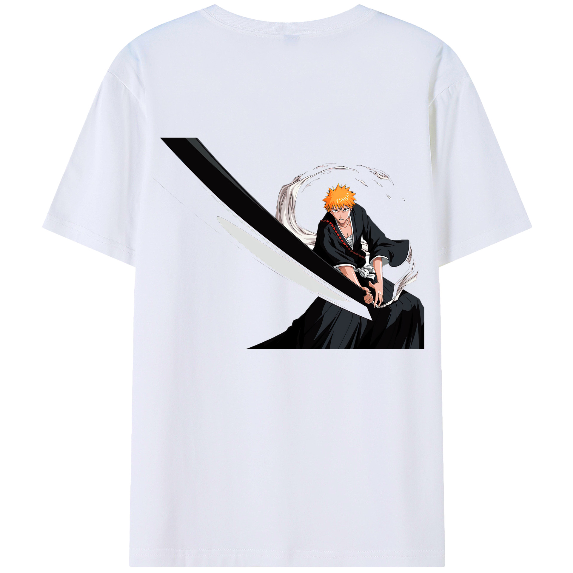 （画像用） ブリーチ 黒崎一護（くろさき いちご）BLEACH Kurosaki Ichigo 綿100％半袖Tシャツ（背面プリント）