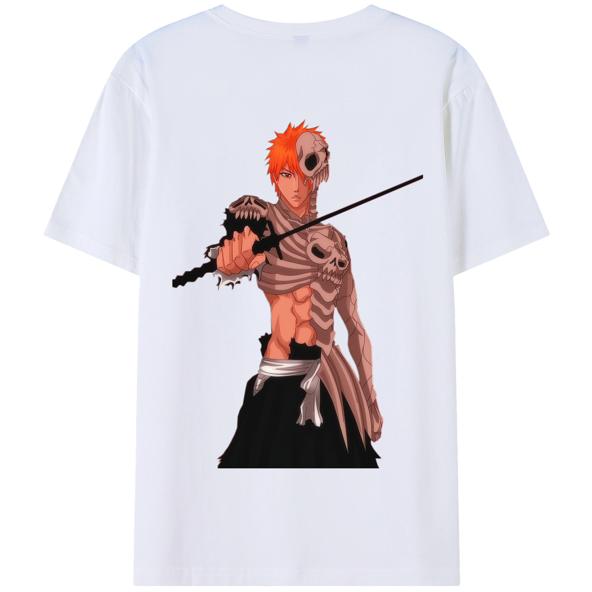 （画像用） ブリーチ 黒崎一護（くろさき いちご）BLEACH Kurosaki Ichigo 綿100％半袖Tシャツ（背面プリント）