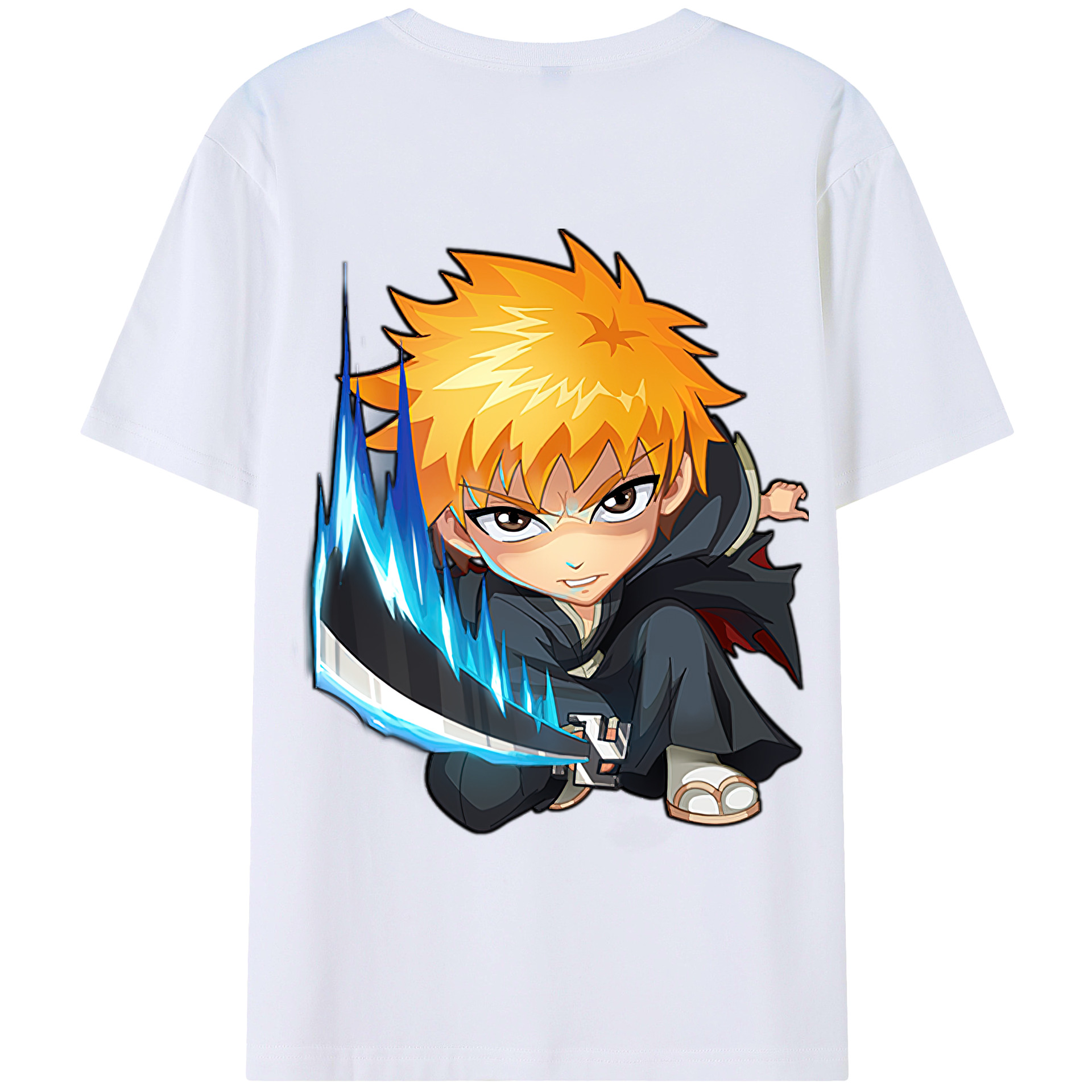（画像用） ブリーチ 黒崎一護（くろさき いちご）BLEACH Kurosaki Ichigo 綿100％半袖Tシャツ（背面プリント）