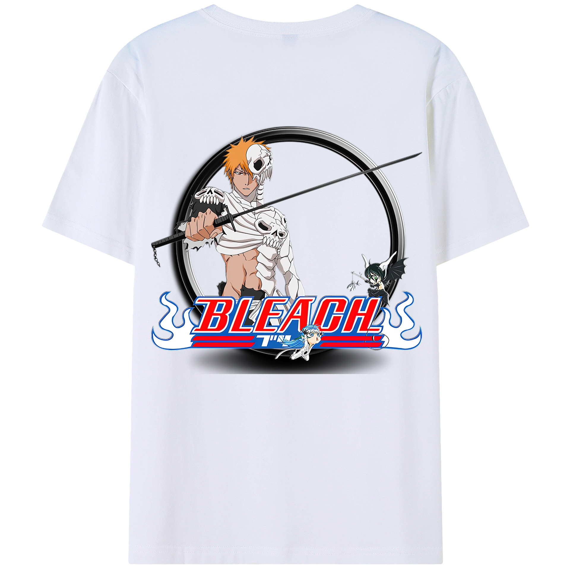 （画像用） ブリーチ 黒崎一護（くろさき いちご）BLEACH Kurosaki Ichigo 綿100％半袖Tシャツ（背面プリント）