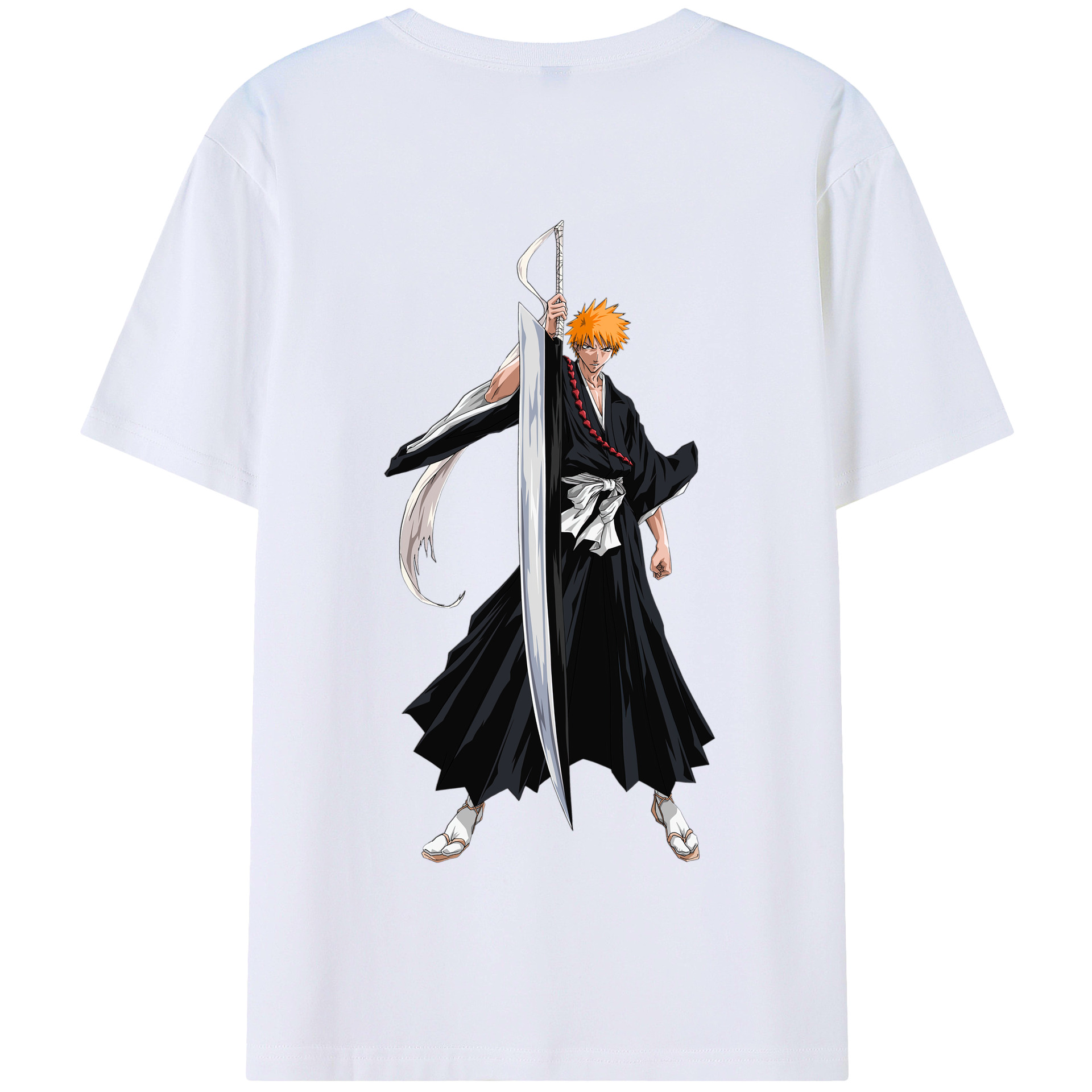 （画像用） ブリーチ 黒崎一護（くろさき いちご）BLEACH Kurosaki Ichigo 綿100％半袖Tシャツ（背面プリント）