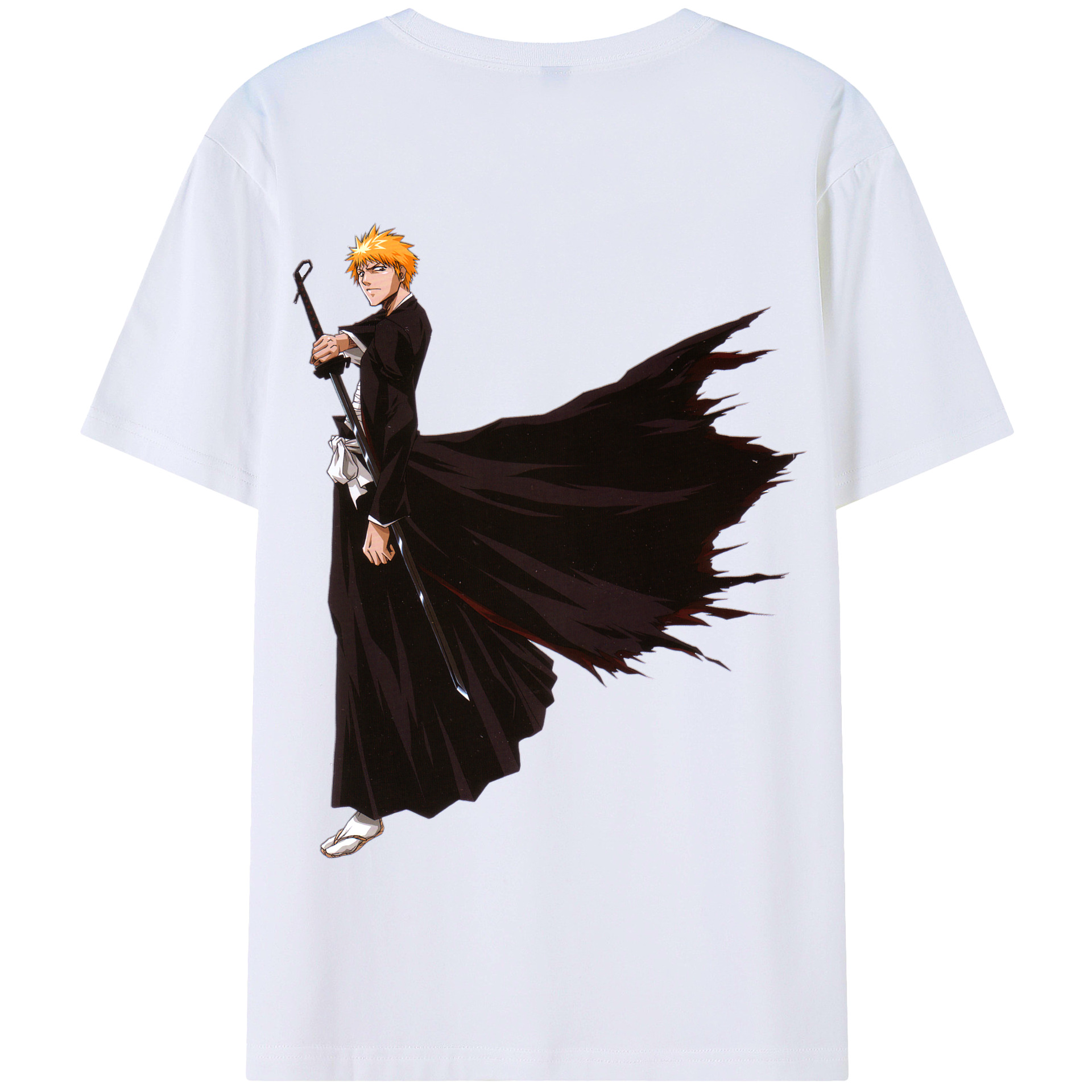 （画像用） ブリーチ 黒崎一護（くろさき いちご）BLEACH Kurosaki Ichigo 綿100％半袖Tシャツ（背面プリント）