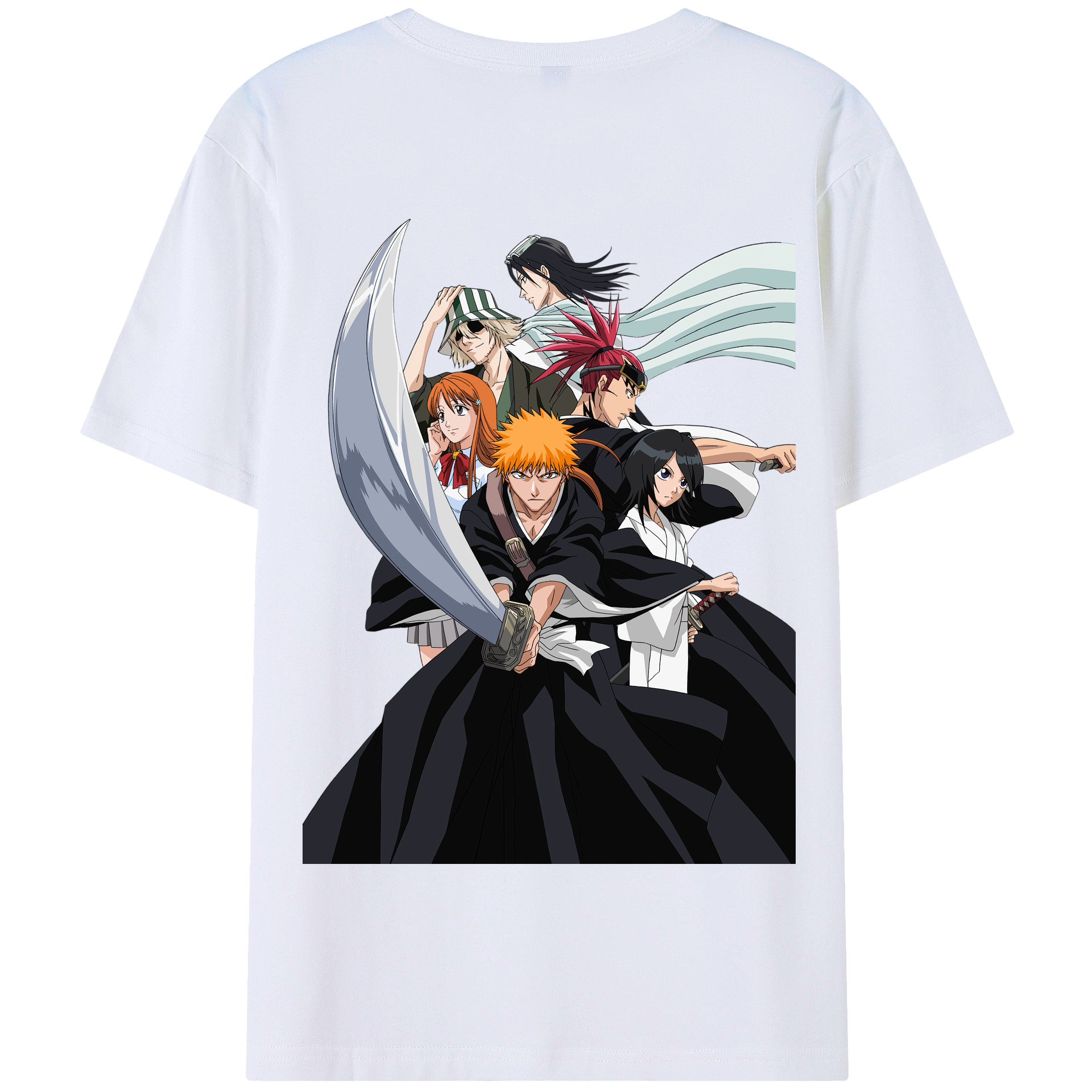 （画像用） ブリーチ 黒崎一護（くろさき いちご）BLEACH Kurosaki Ichigo 綿100％半袖Tシャツ（背面プリント）