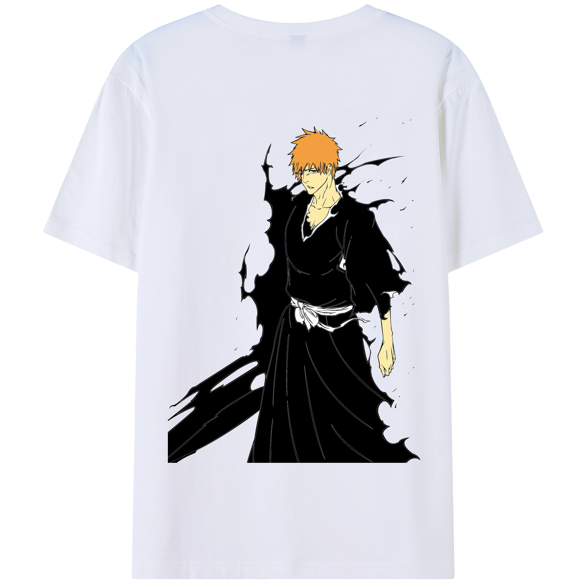 （画像用） ブリーチ 黒崎一護（くろさき いちご）BLEACH Kurosaki Ichigo 綿100％半袖Tシャツ（背面プリント）