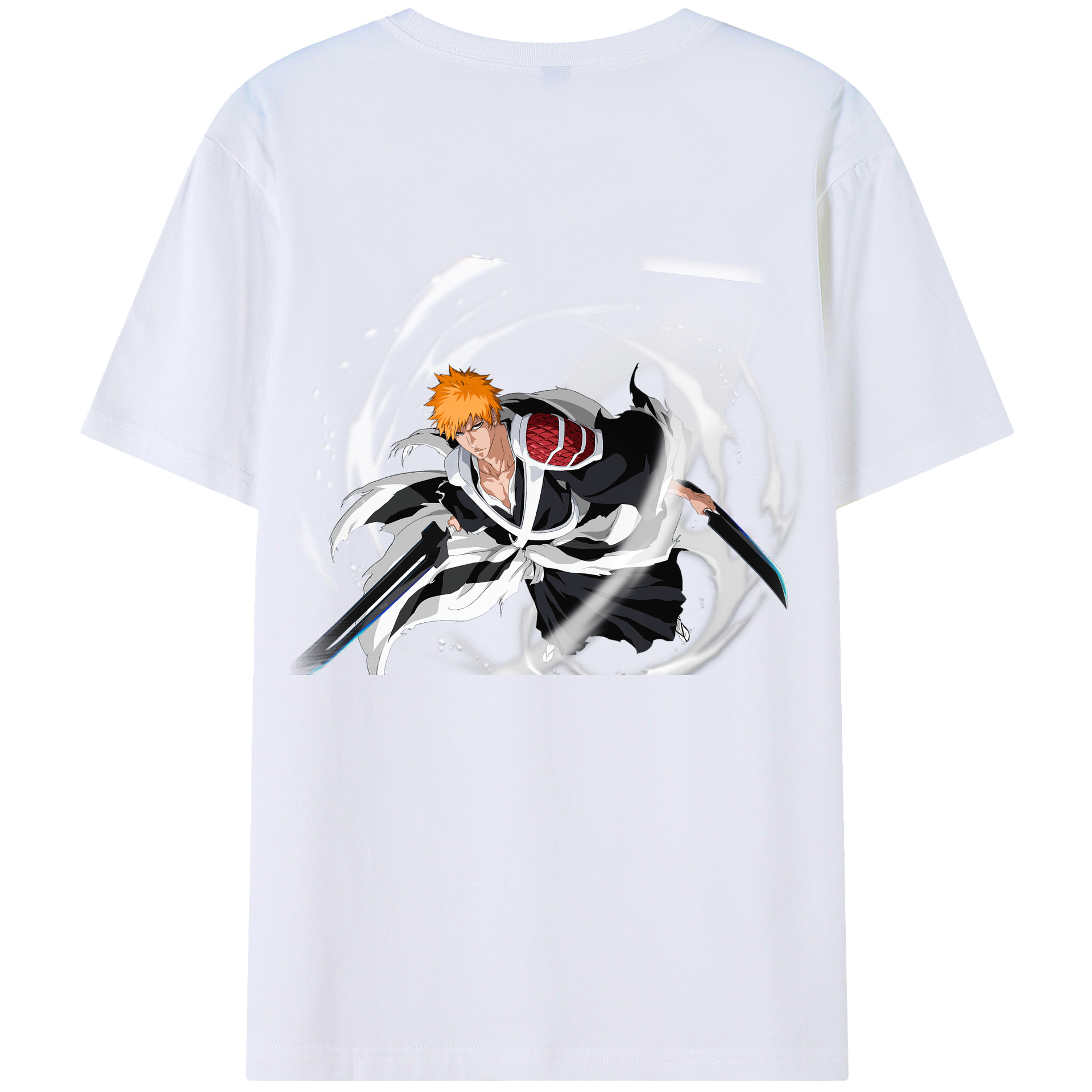 （画像用） ブリーチ 黒崎一護（くろさき いちご）BLEACH Kurosaki Ichigo 綿100％半袖Tシャツ（背面プリント）