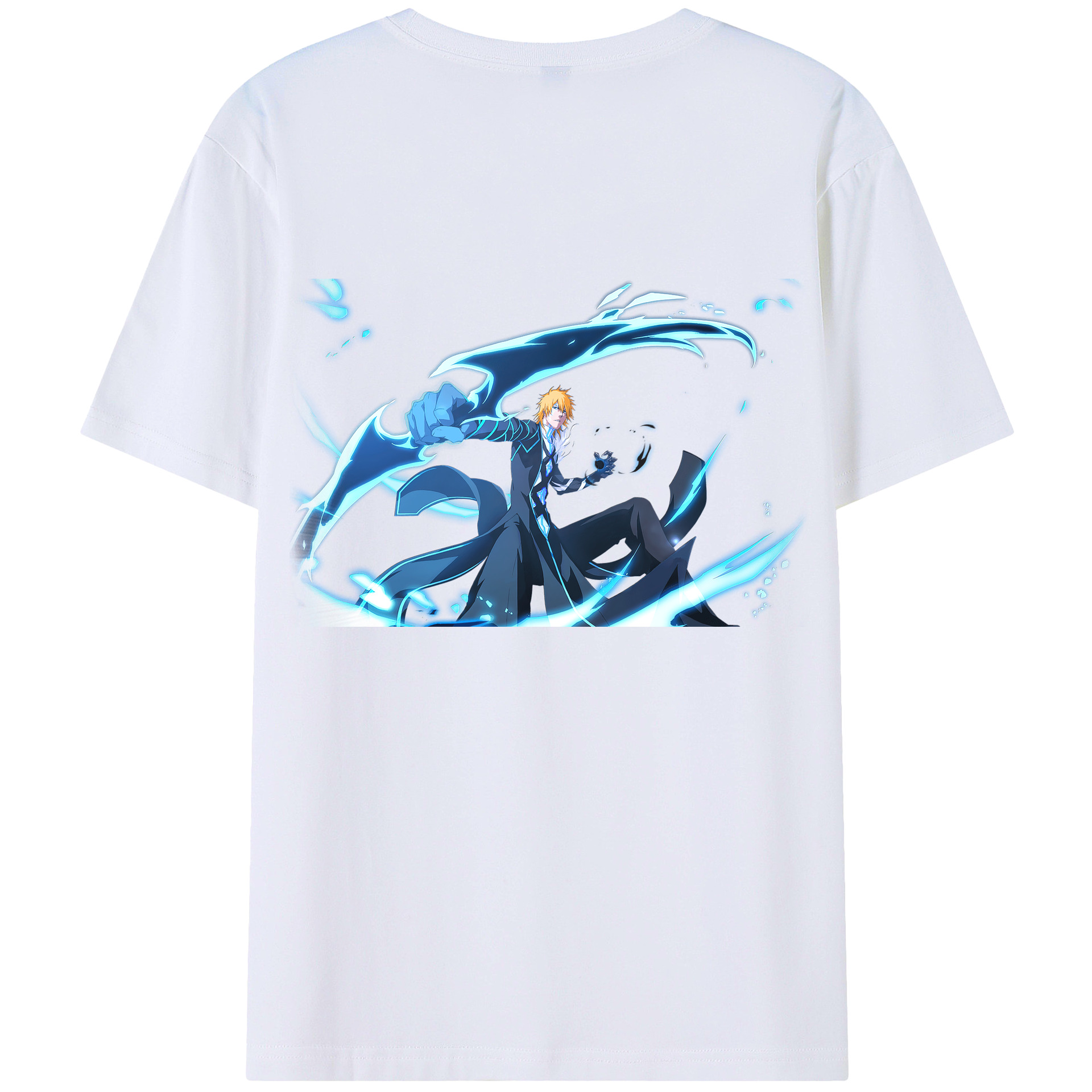 （画像用） ブリーチ 黒崎一護（くろさき いちご）BLEACH Kurosaki Ichigo 綿100％半袖Tシャツ（背面プリント）