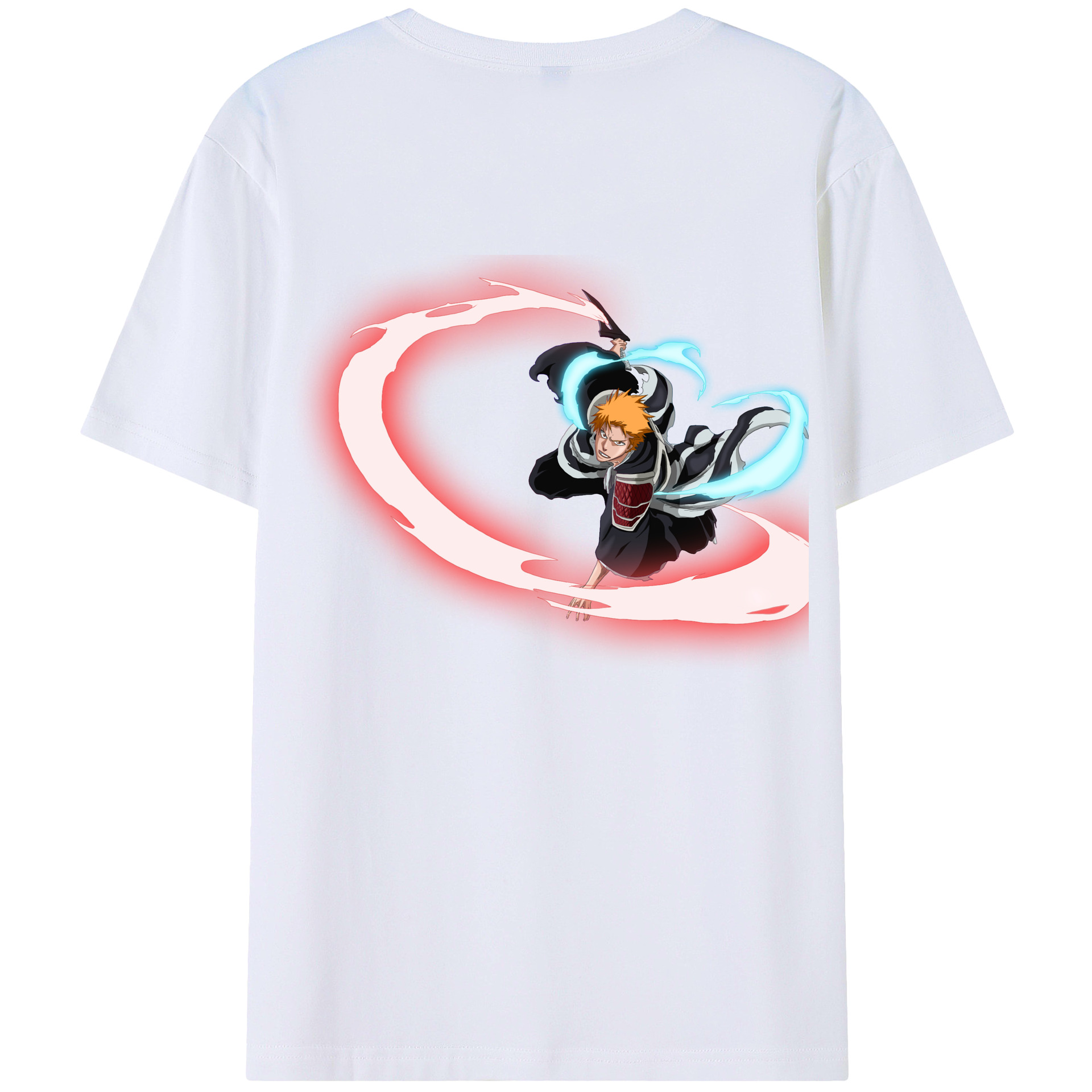 （画像用） ブリーチ 黒崎一護（くろさき いちご）BLEACH Kurosaki Ichigo 綿100％半袖Tシャツ（背面プリント）