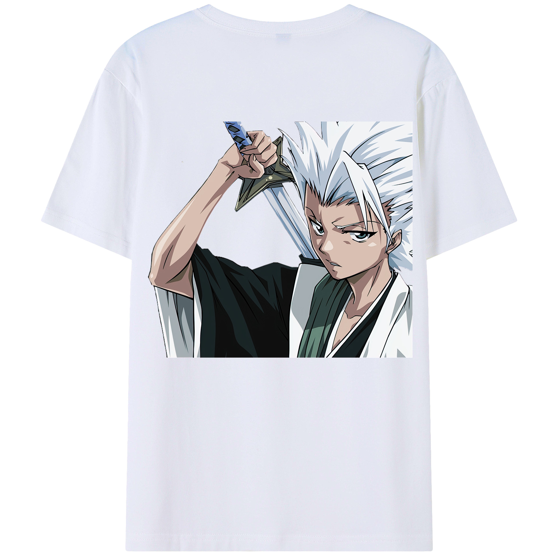 （画像用） ブリーチ 日番谷冬獅郎（ひつがや とうしろう） BLEACH Hitsugaya Toushirou 綿100％半袖Tシャツ（背面プリント）