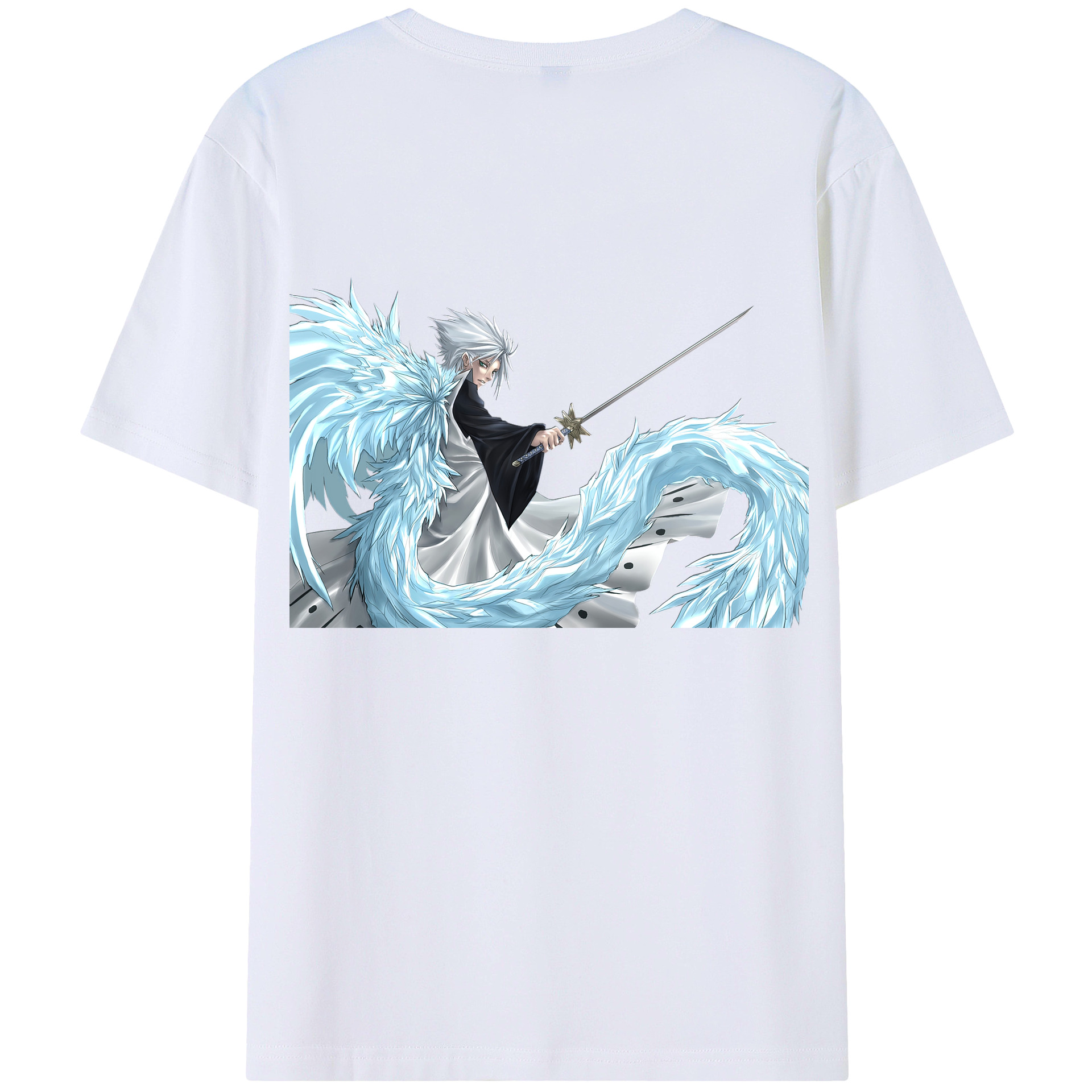 （画像用） ブリーチ 日番谷冬獅郎（ひつがや とうしろう） BLEACH Hitsugaya Toushirou 綿100％半袖Tシャツ（背面プリント）