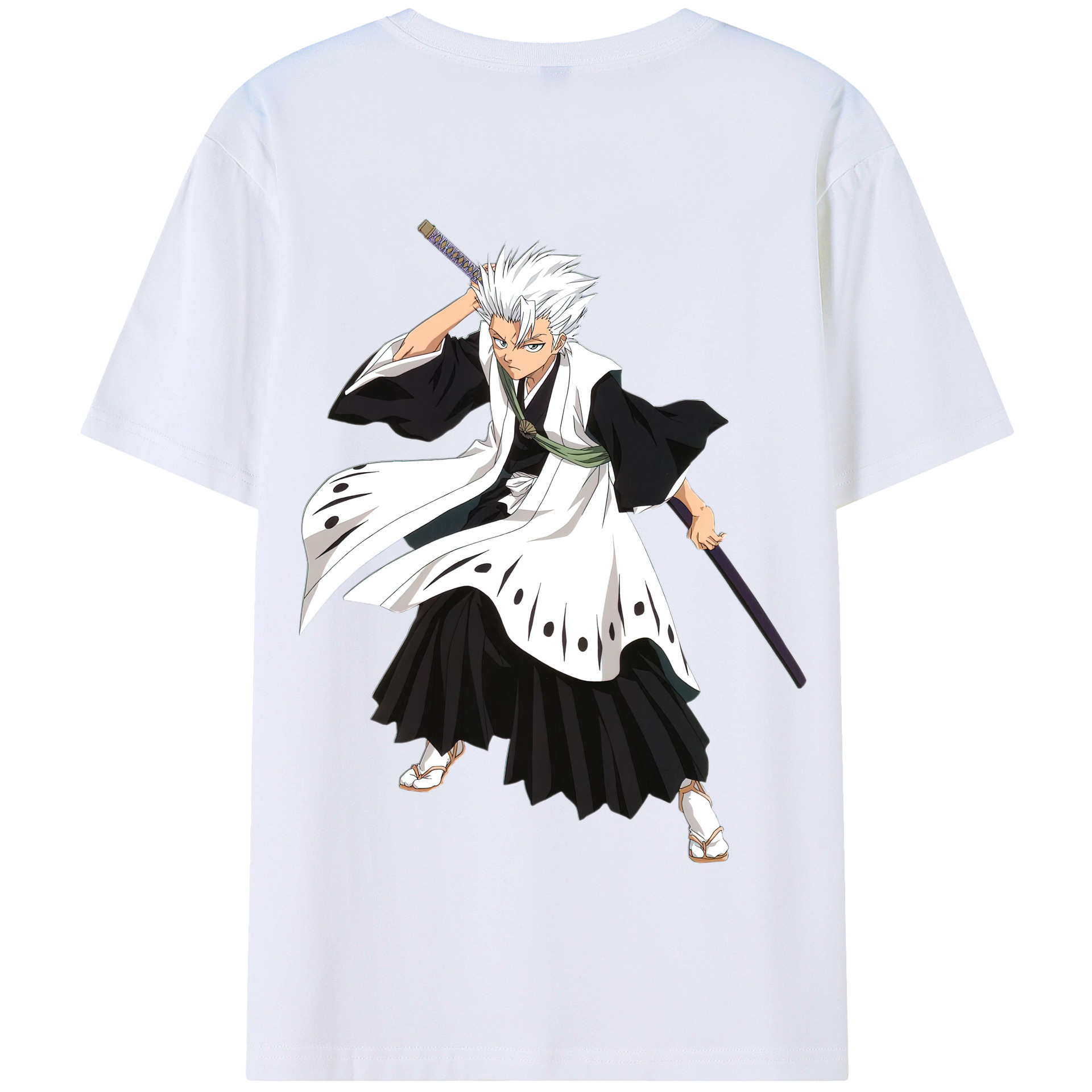（画像用） ブリーチ 日番谷冬獅郎（ひつがや とうしろう） BLEACH Hitsugaya Toushirou 綿100％半袖Tシャツ（背面プリント）