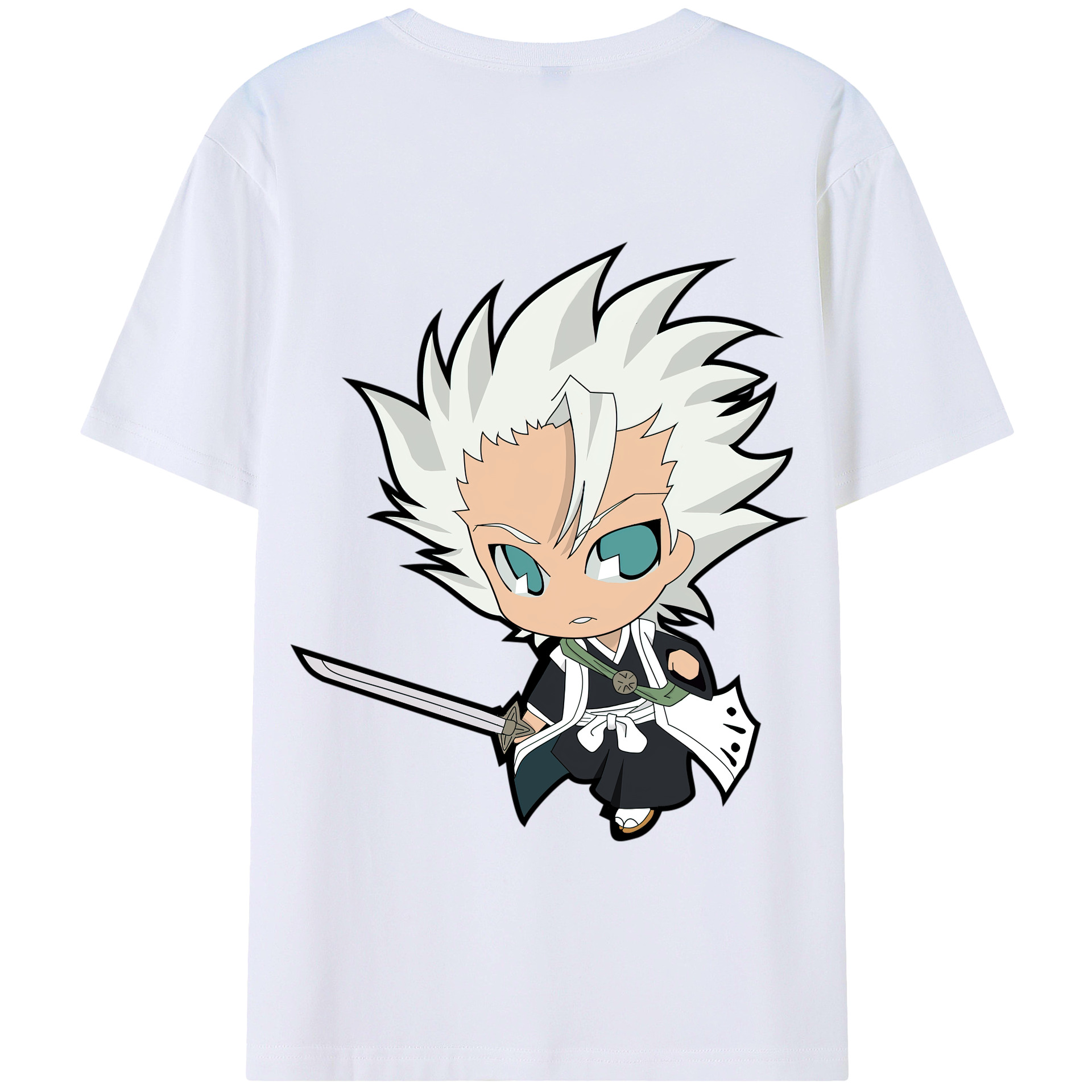 （画像用） ブリーチ 日番谷冬獅郎（ひつがや とうしろう） BLEACH Hitsugaya Toushirou 綿100％半袖Tシャツ（背面プリント）