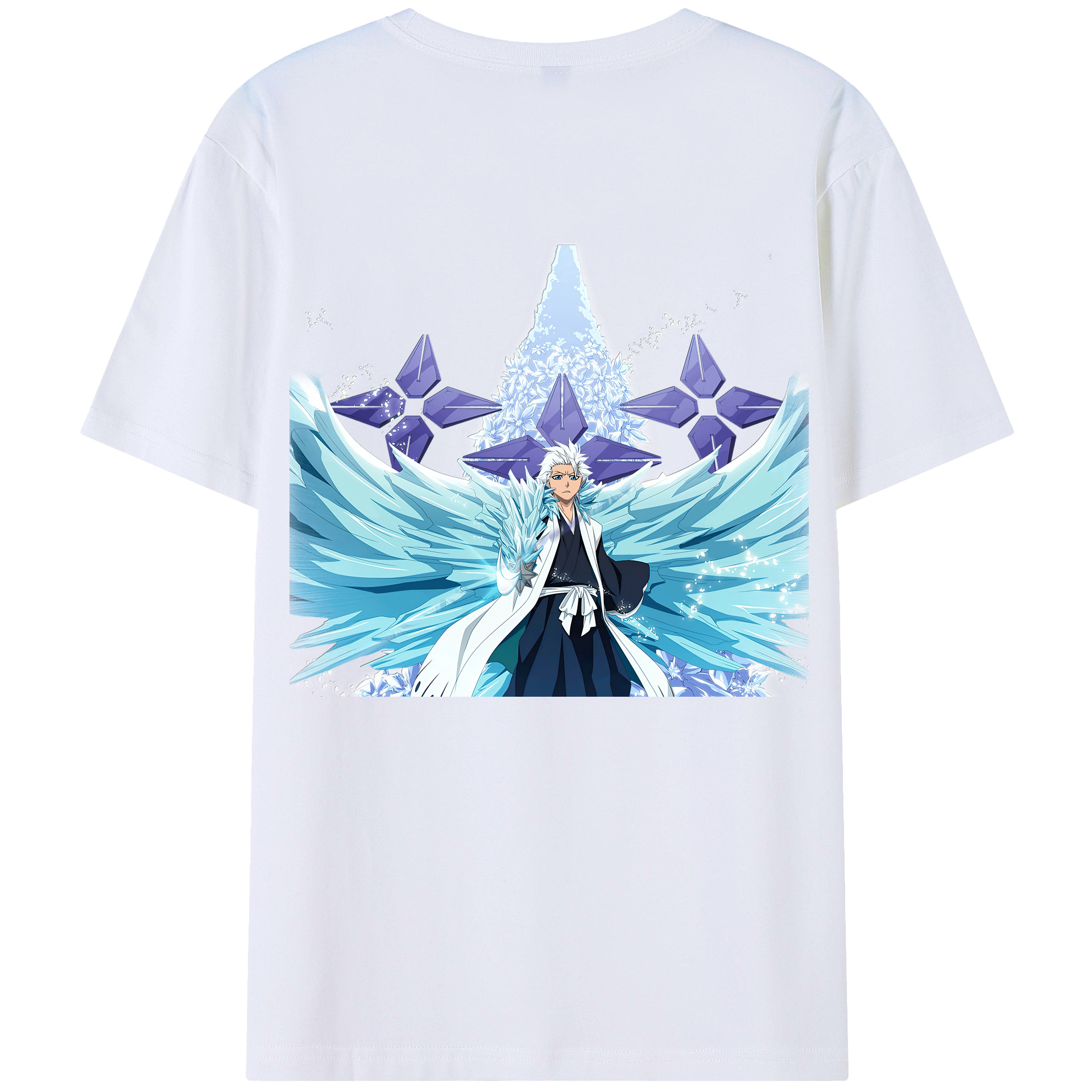 （画像用） ブリーチ 日番谷冬獅郎（ひつがや とうしろう） BLEACH Hitsugaya Toushirou 綿100％半袖Tシャツ（背面プリント）