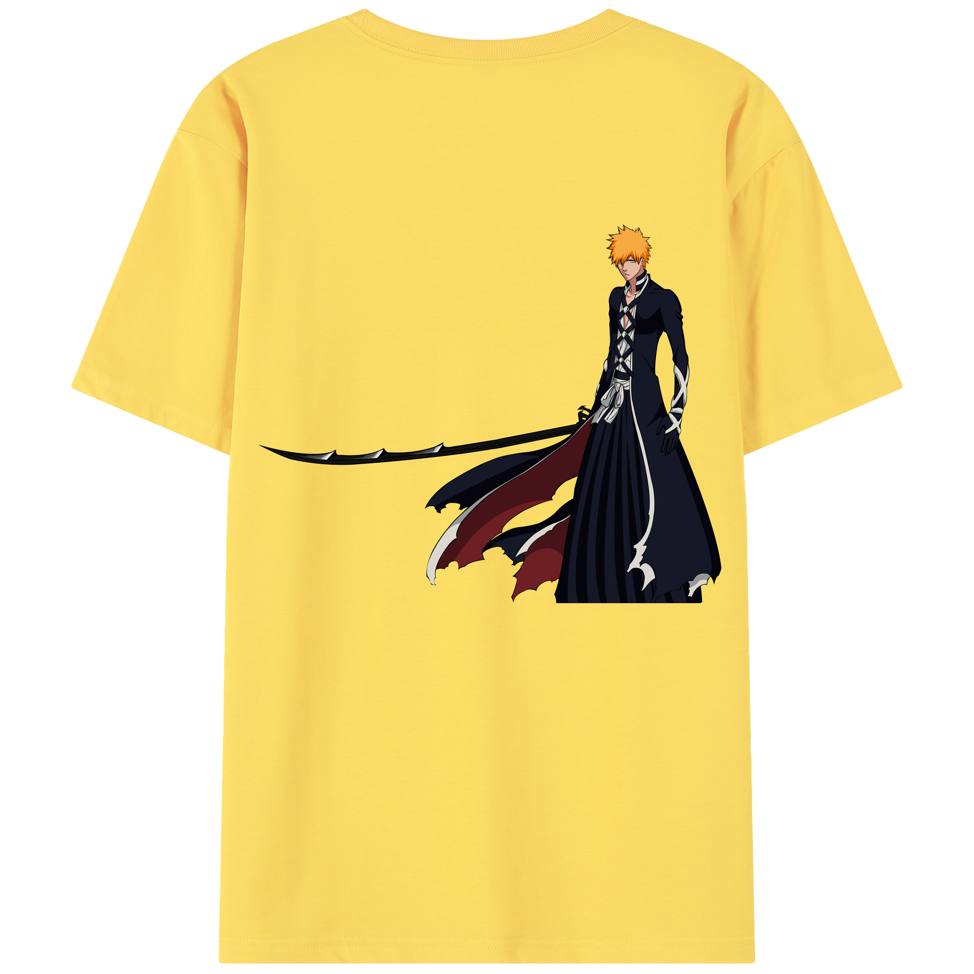 （画像用） ブリーチ 黒崎一護（くろさき いちご）BLEACH Kurosaki Ichigo 綿100％半袖Tシャツ（背面プリント）