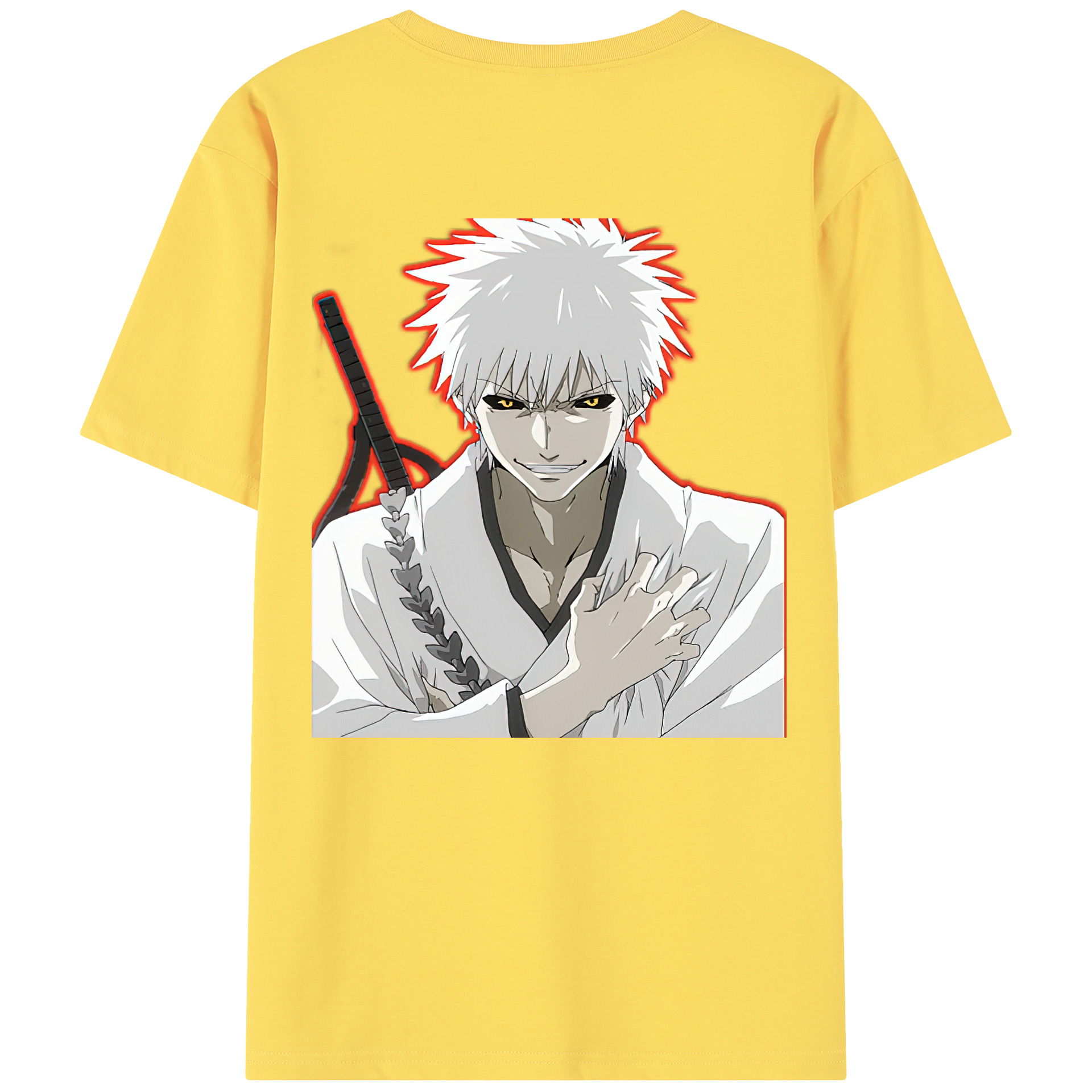 （画像用） ブリーチ 黒崎一護（くろさき いちご）BLEACH Kurosaki Ichigo 綿100％半袖Tシャツ（背面プリント）