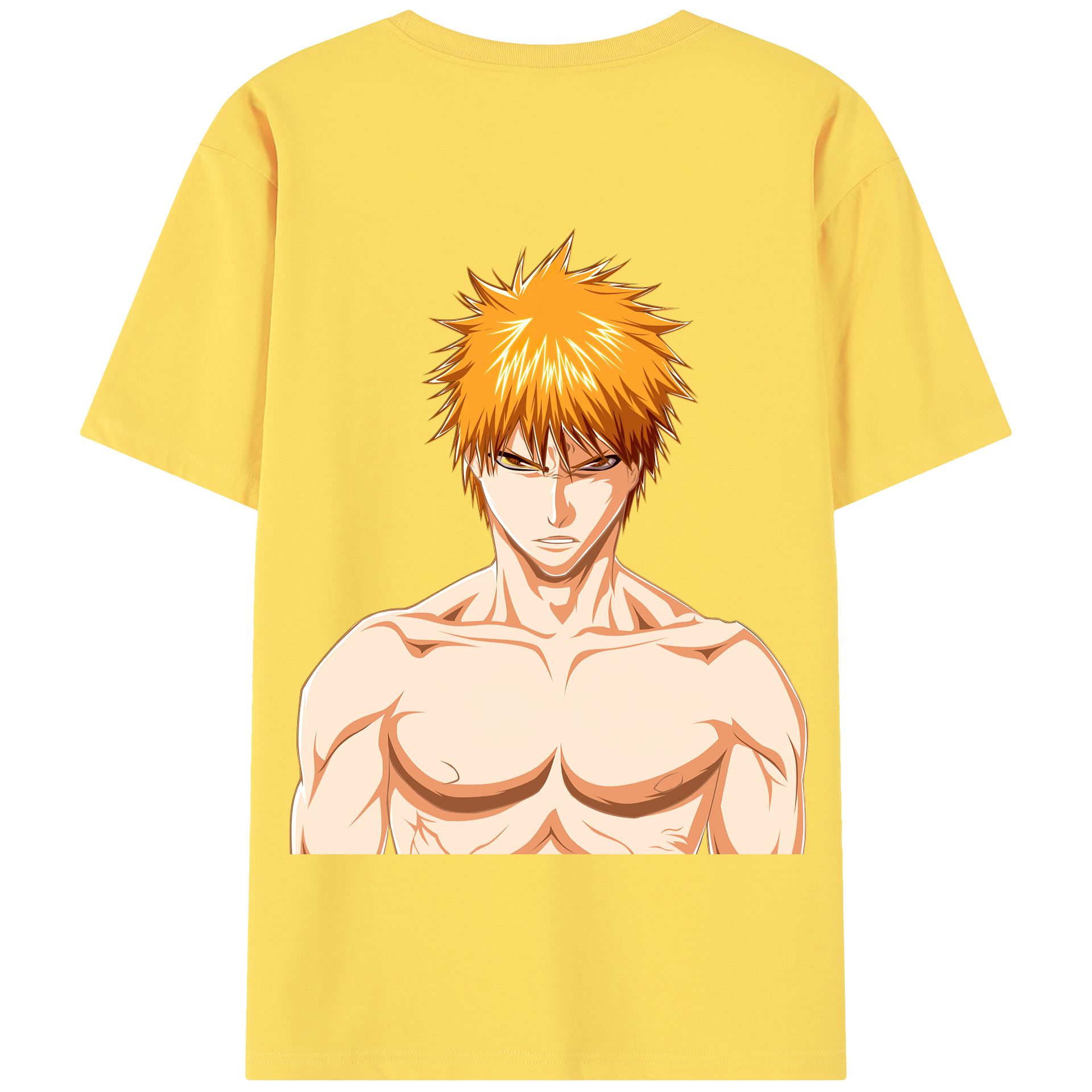 （画像用） ブリーチ 黒崎一護（くろさき いちご）BLEACH Kurosaki Ichigo 綿100％半袖Tシャツ（背面プリント）