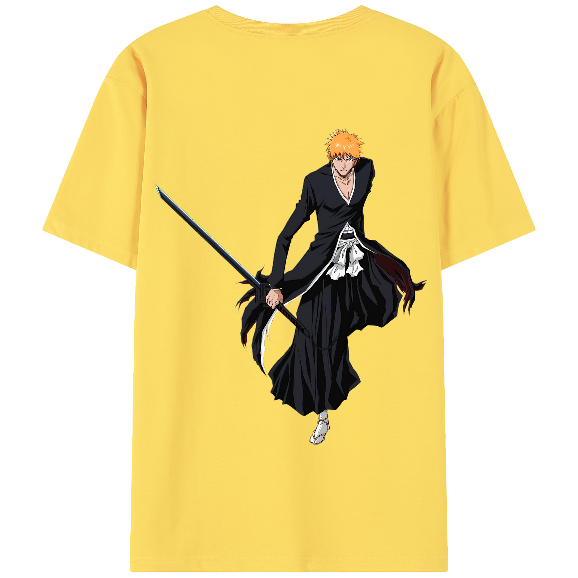 （画像用） ブリーチ 黒崎一護（くろさき いちご）BLEACH Kurosaki Ichigo 綿100％半袖Tシャツ（背面プリント）