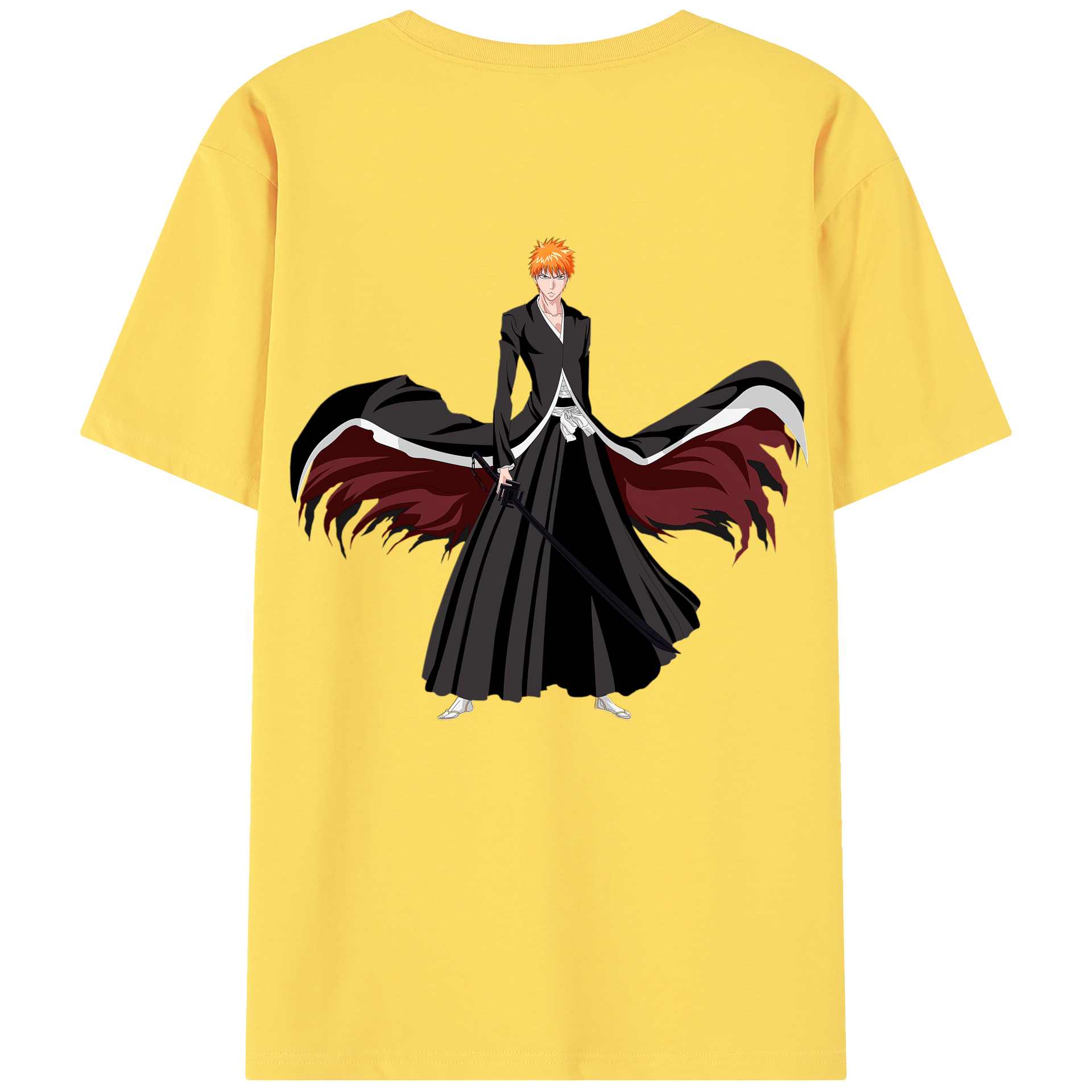 （画像用） ブリーチ 黒崎一護（くろさき いちご）BLEACH Kurosaki Ichigo 綿100％半袖Tシャツ（背面プリント）