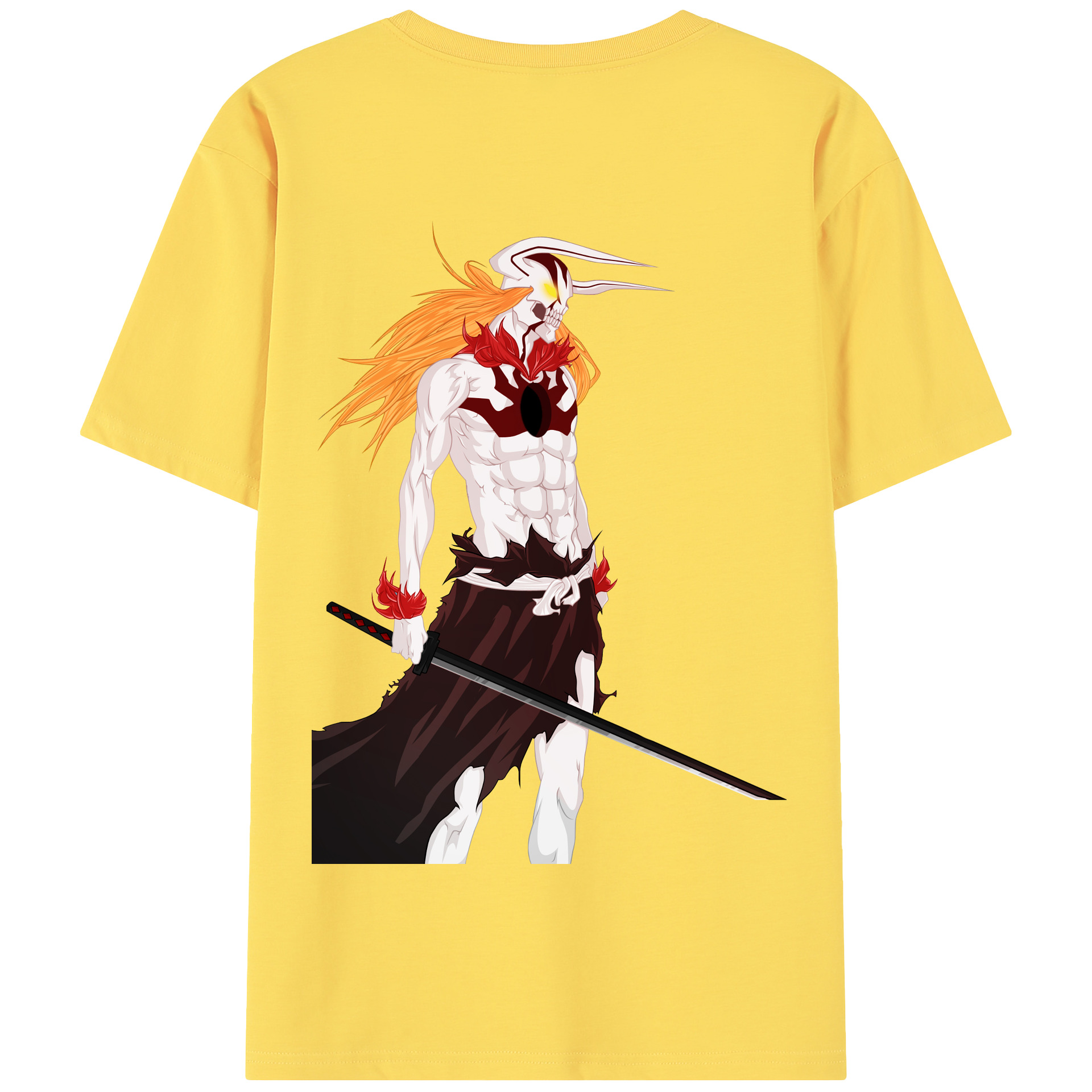 （画像用） ブリーチ 黒崎一護（くろさき いちご）BLEACH Kurosaki Ichigo 綿100％半袖Tシャツ（背面プリント）