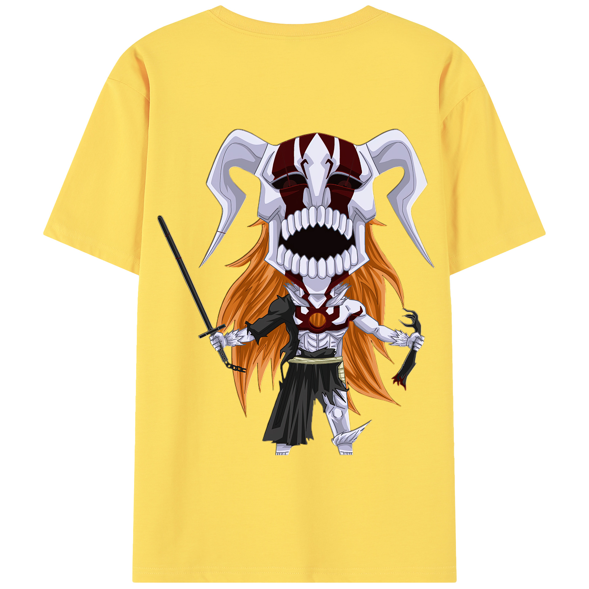 （画像用） ブリーチ 黒崎一護（くろさき いちご）BLEACH Kurosaki Ichigo 綿100％半袖Tシャツ（背面プリント）