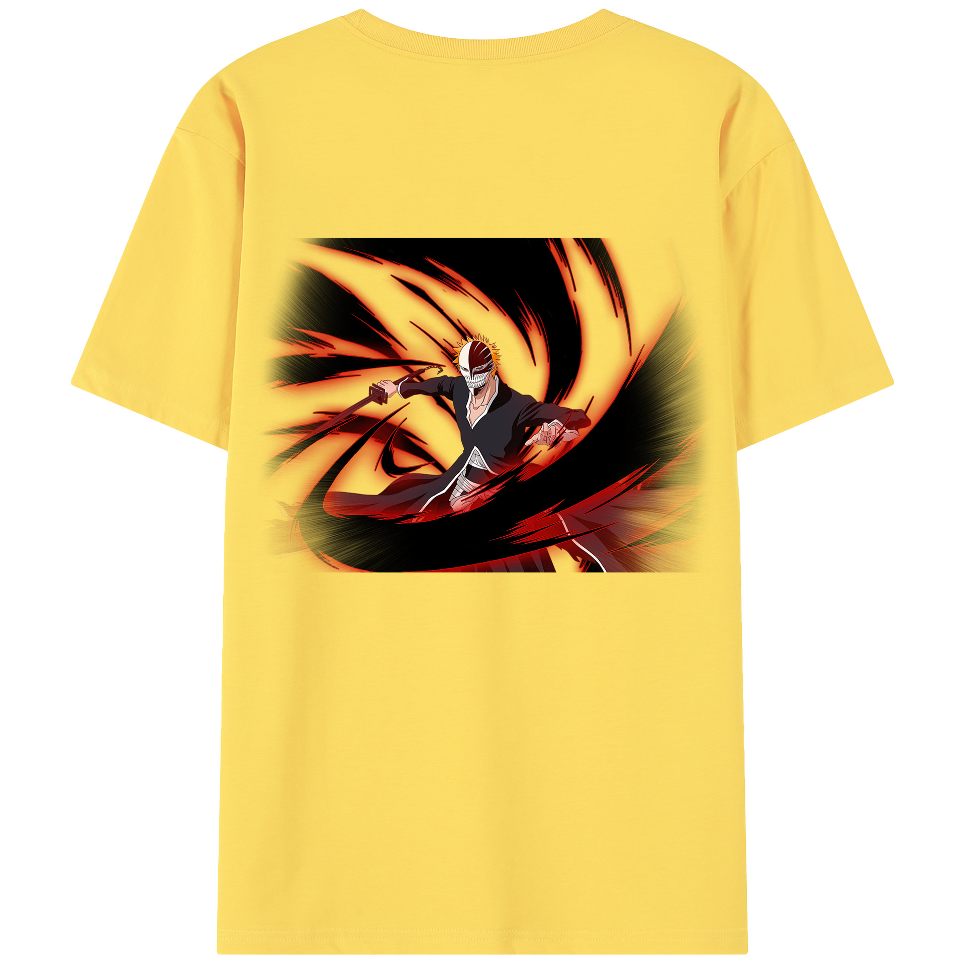 （画像用） ブリーチ 黒崎一護（くろさき いちご）BLEACH Kurosaki Ichigo 綿100％半袖Tシャツ（背面プリント）