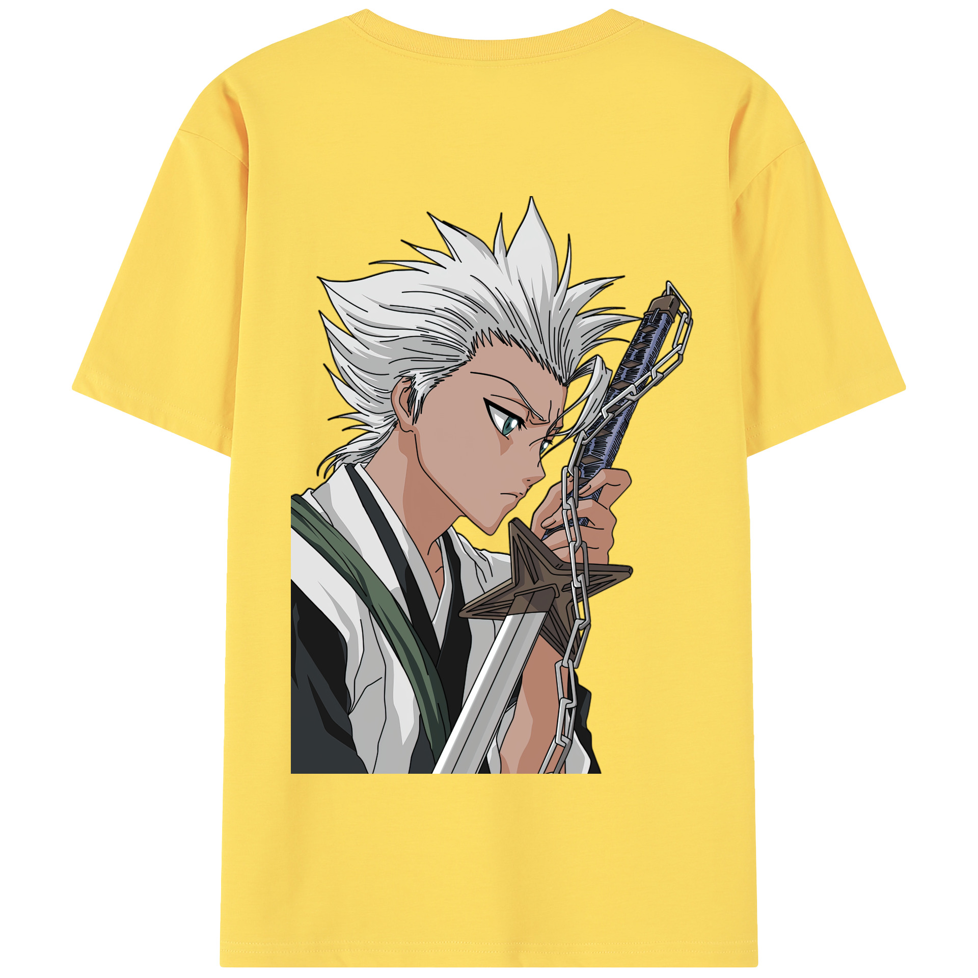 （画像用） ブリーチ 日番谷冬獅郎（ひつがや とうしろう） BLEACH Hitsugaya Toushirou 綿100％半袖Tシャツ（背面プリント）